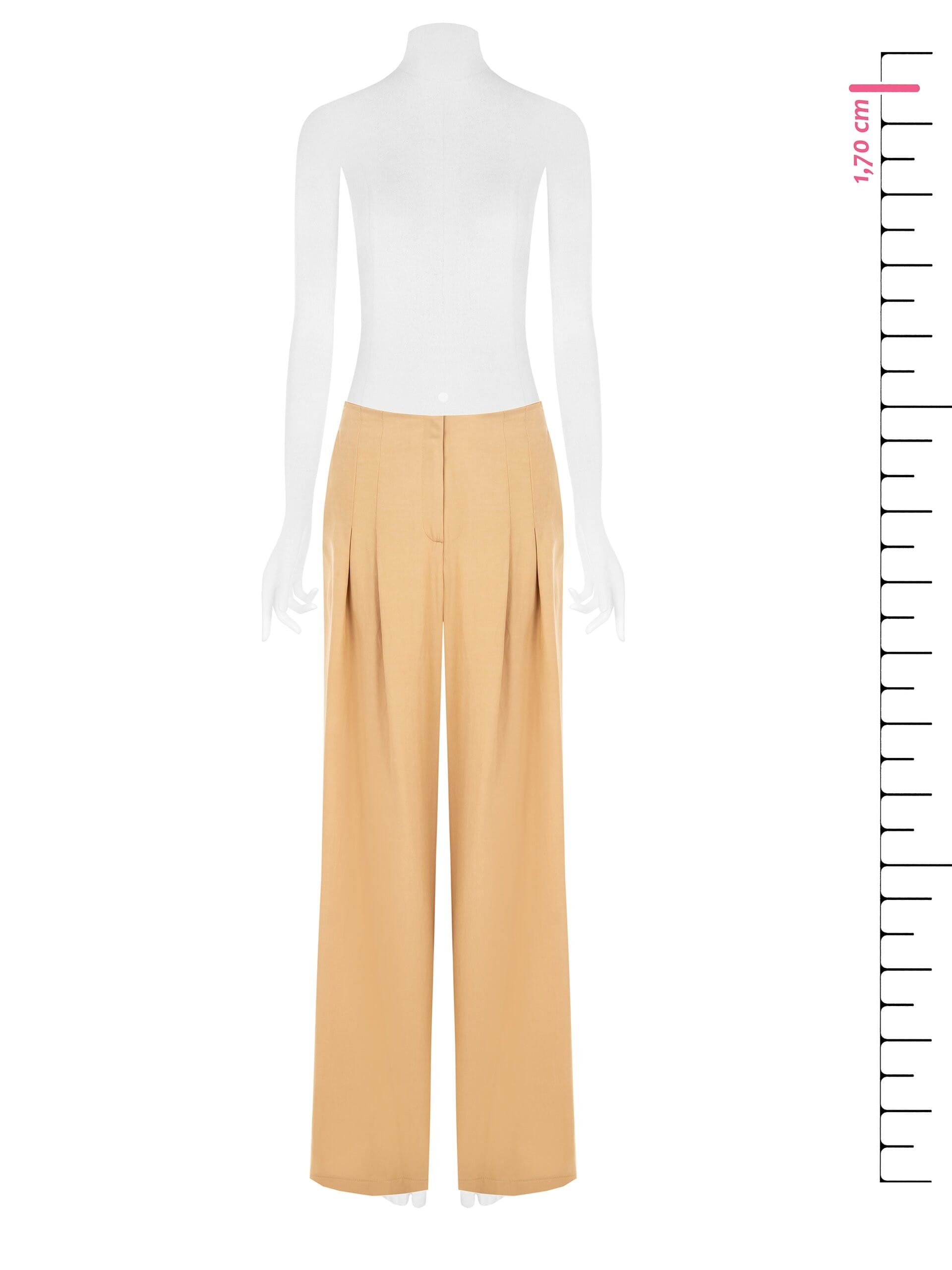 Pantalon palazzo en viscose et lin mélangés avec doubles plis et poches Rinascimento