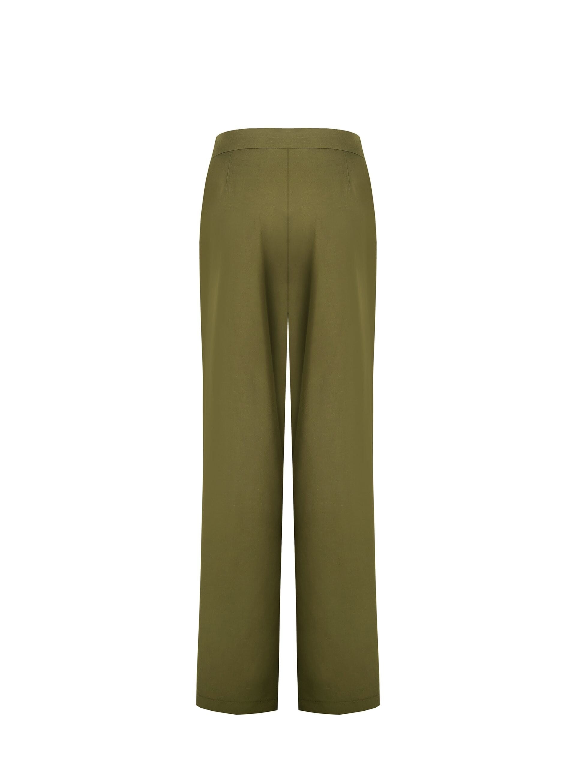 Pantalon palazzo en viscose et lin mélangés avec doubles plis et poches Rinascimento