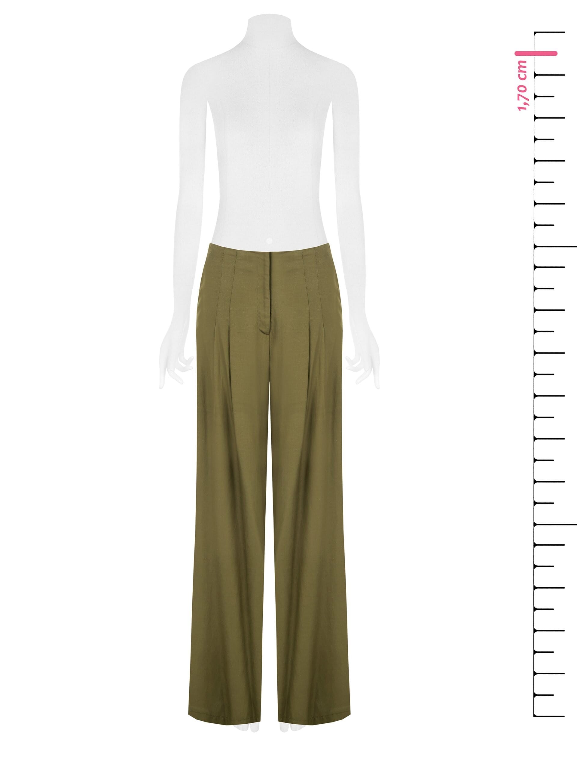 Pantalon palazzo en viscose et lin mélangés avec doubles plis et poches Rinascimento