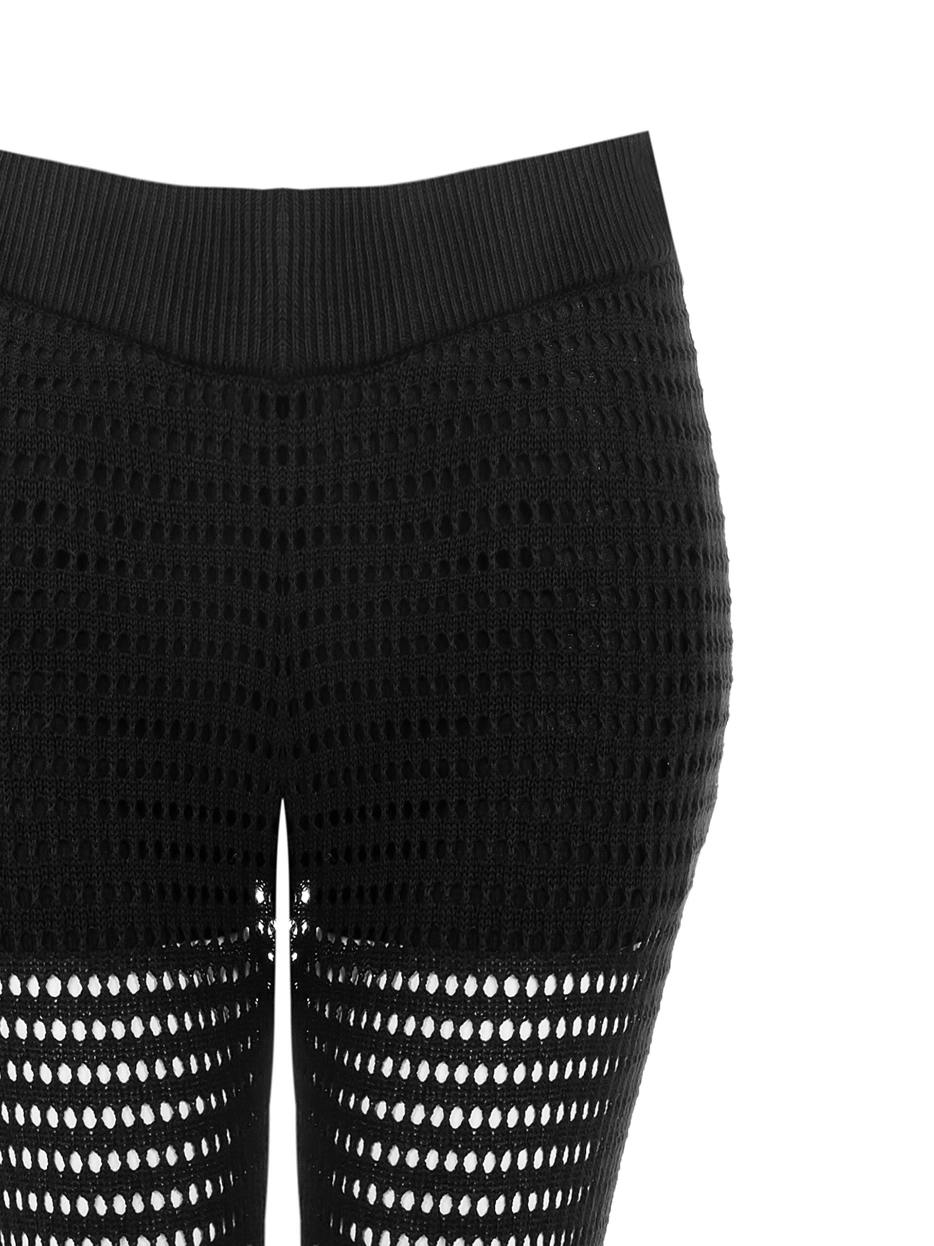 Perforated Knit And Tassels Paunch Trousers With Integrated Shorts Rinascimento