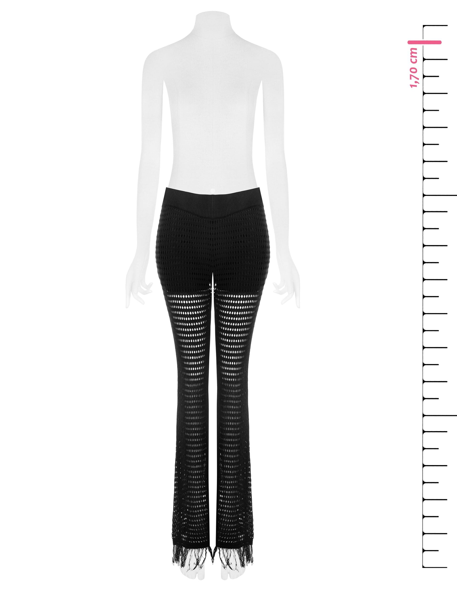 Perforated Knit And Tassels Paunch Trousers With Integrated Shorts Rinascimento