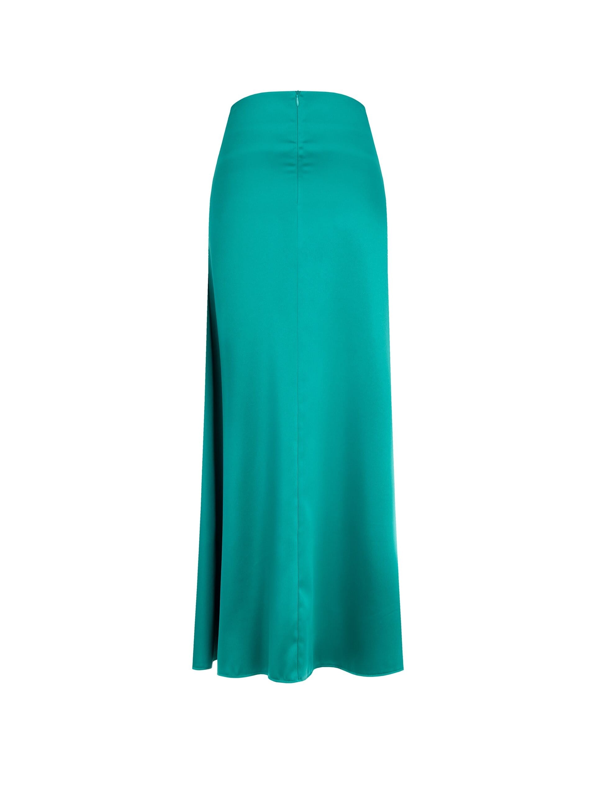 Rinascimento Wheeled Satin Long Skirt With Draping