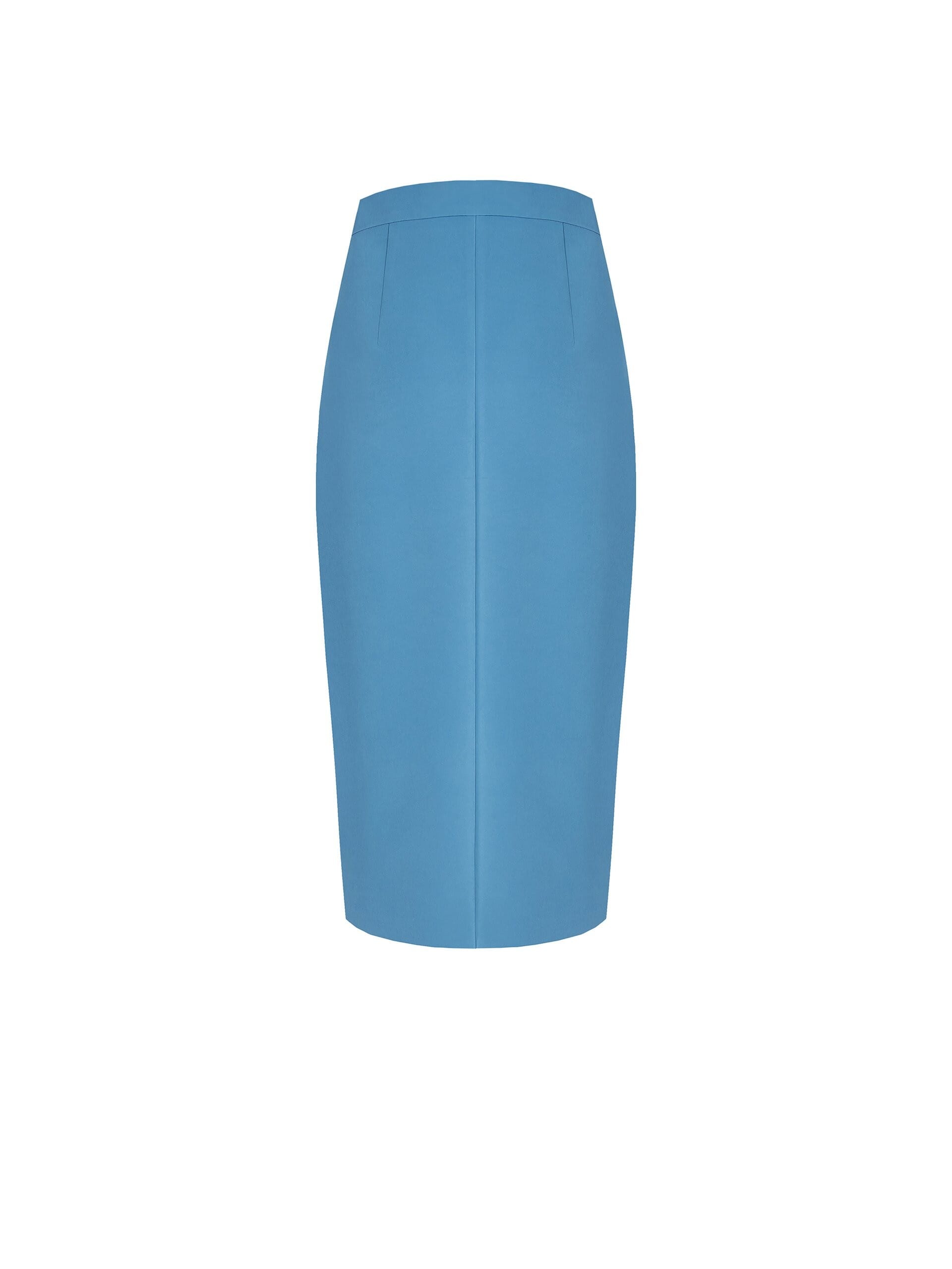 Technical Fabric Pencil Skirt With Front Slit Rinascimento