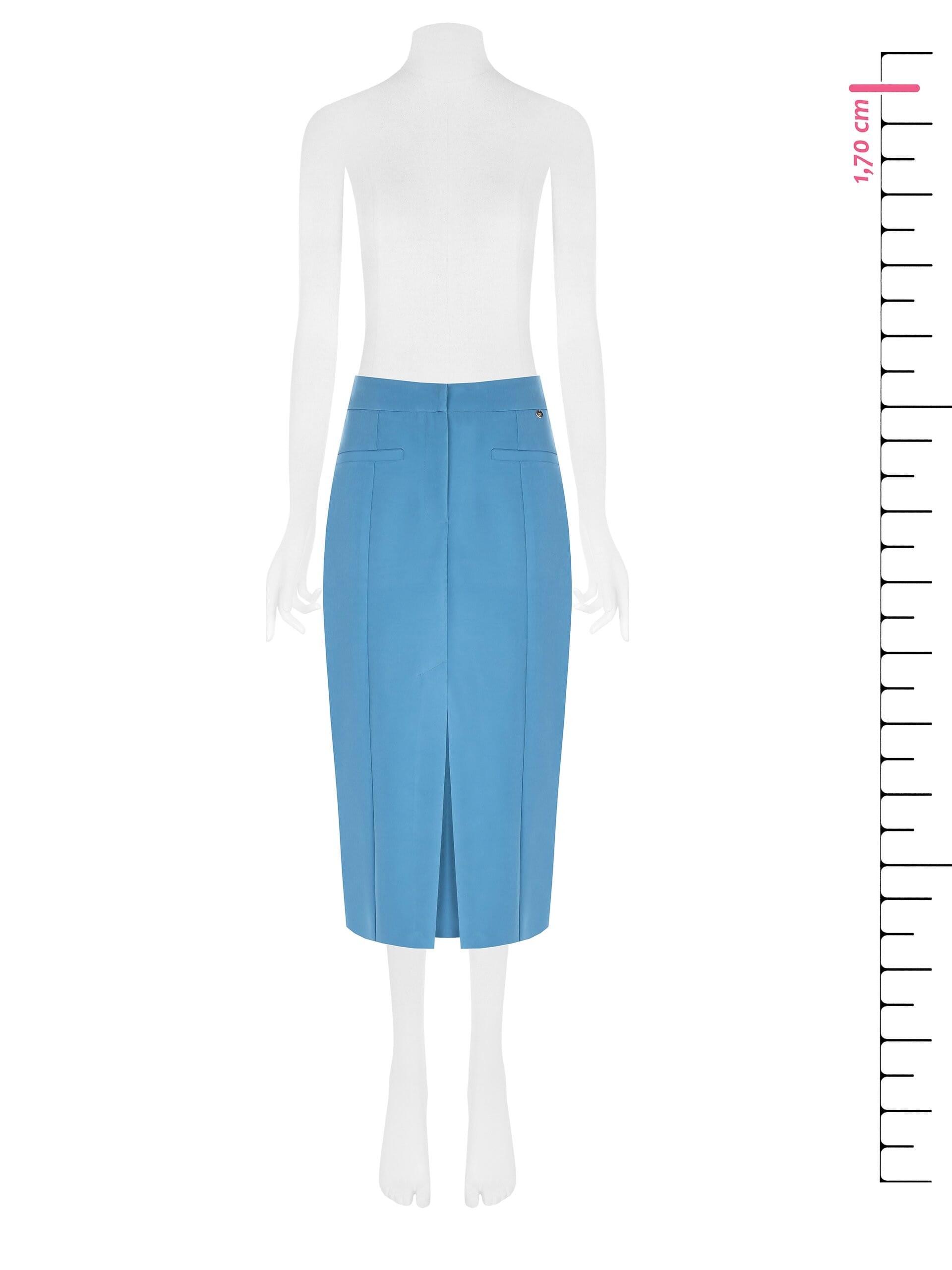 Technical Fabric Pencil Skirt With Front Slit Rinascimento