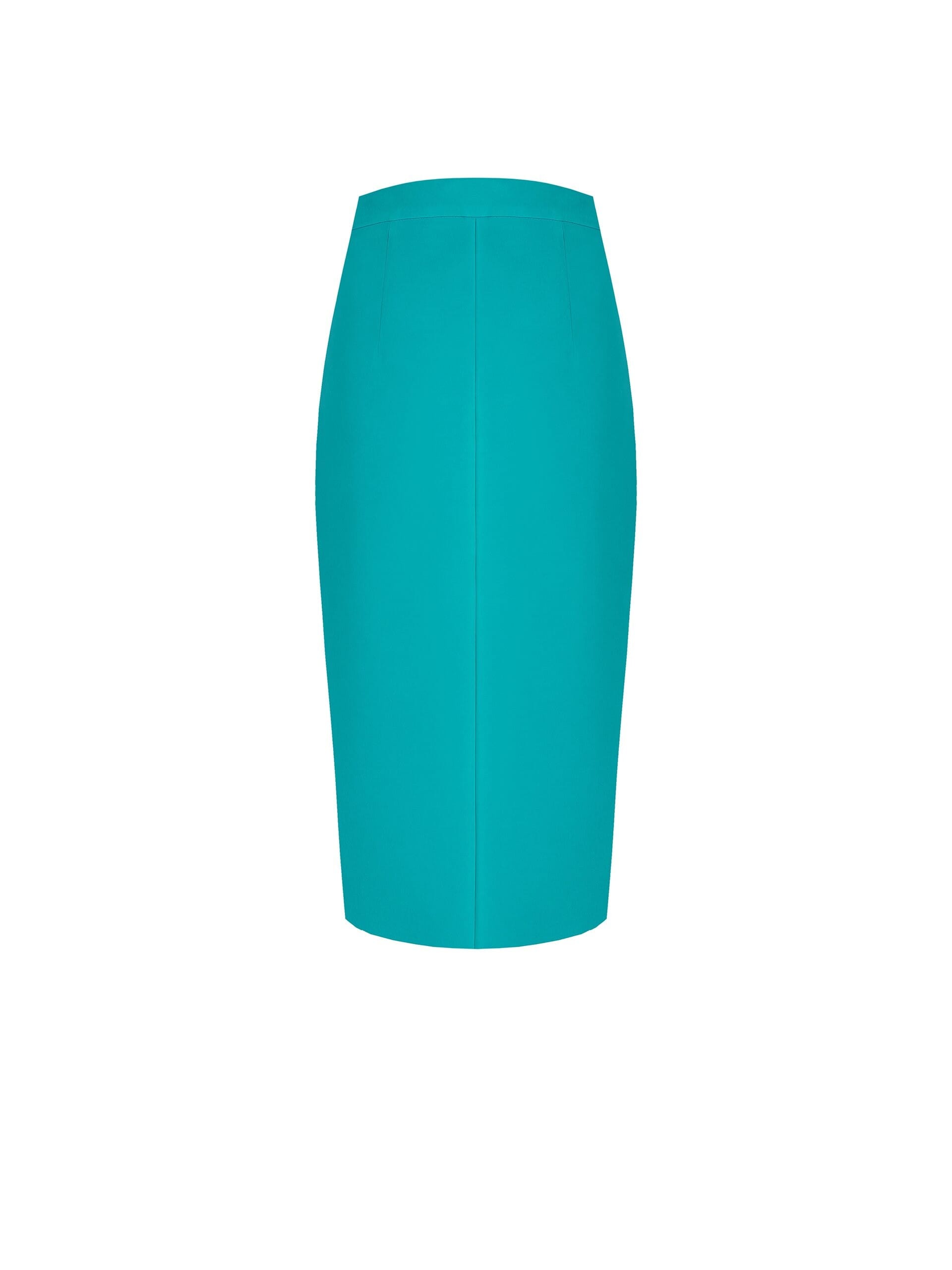 Technical Fabric Pencil Skirt With Front Slit Rinascimento