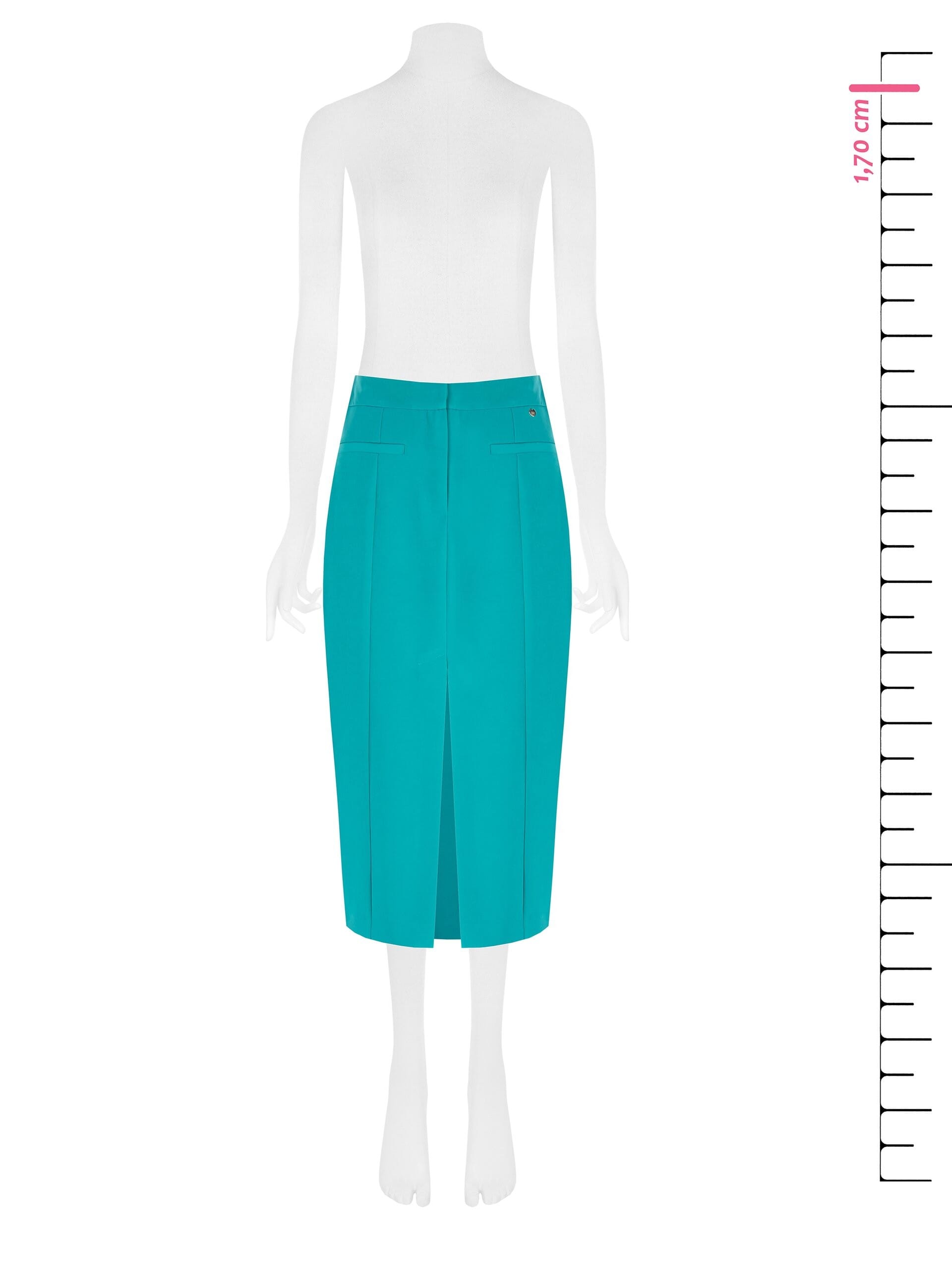 Technical Fabric Pencil Skirt With Front Slit Rinascimento