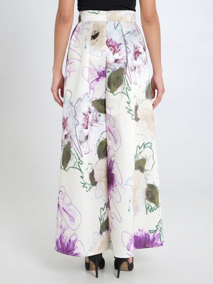 Duchesse Structured Satin Wheeled Long Skirt With Pockets Rinascimento