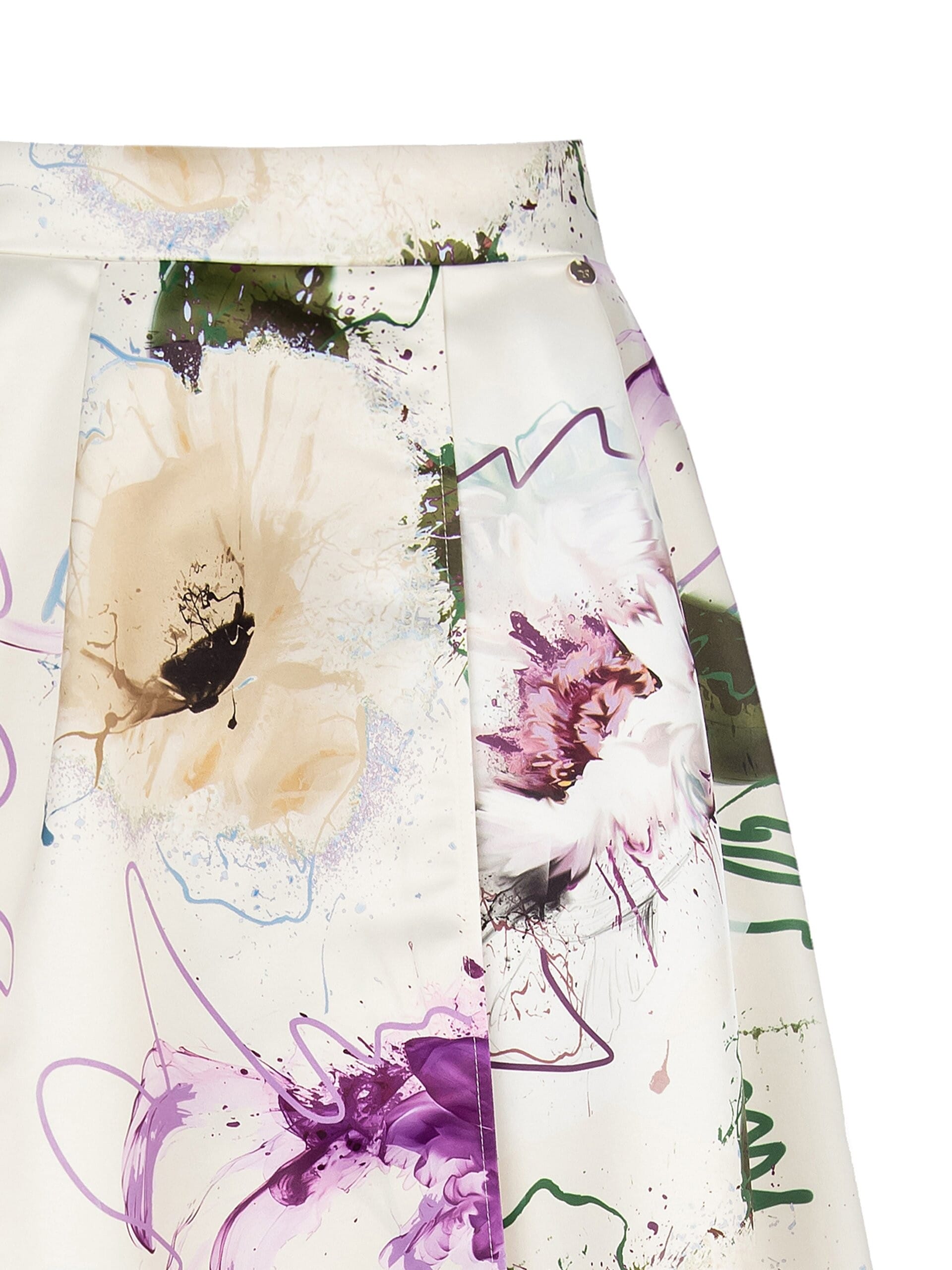 Duchesse Structured Satin Wheeled Long Skirt With Pockets Rinascimento