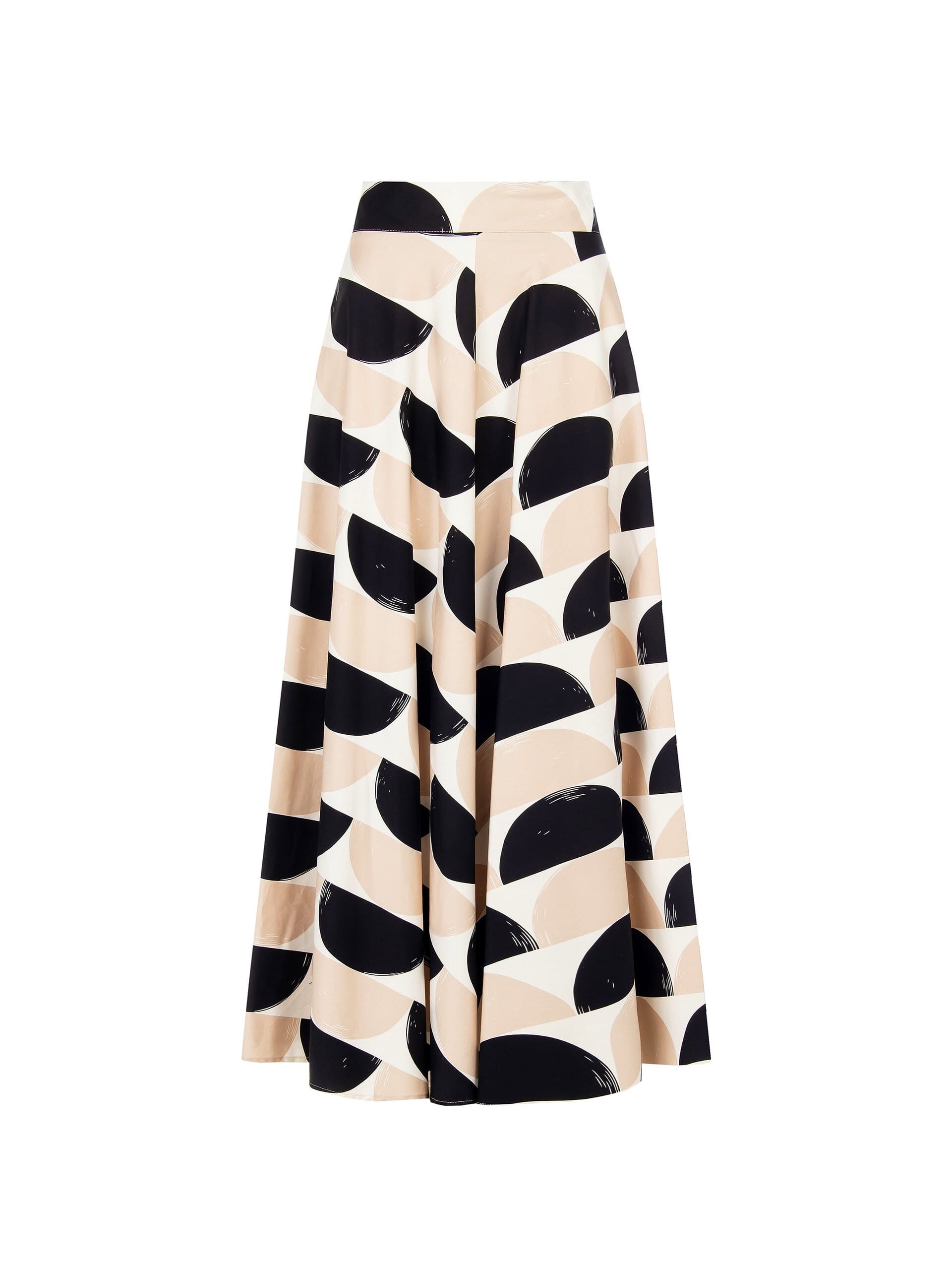 Long Cotton Mix Maxi Polka Dot Maxi Skirt With Pockets Rinascimento