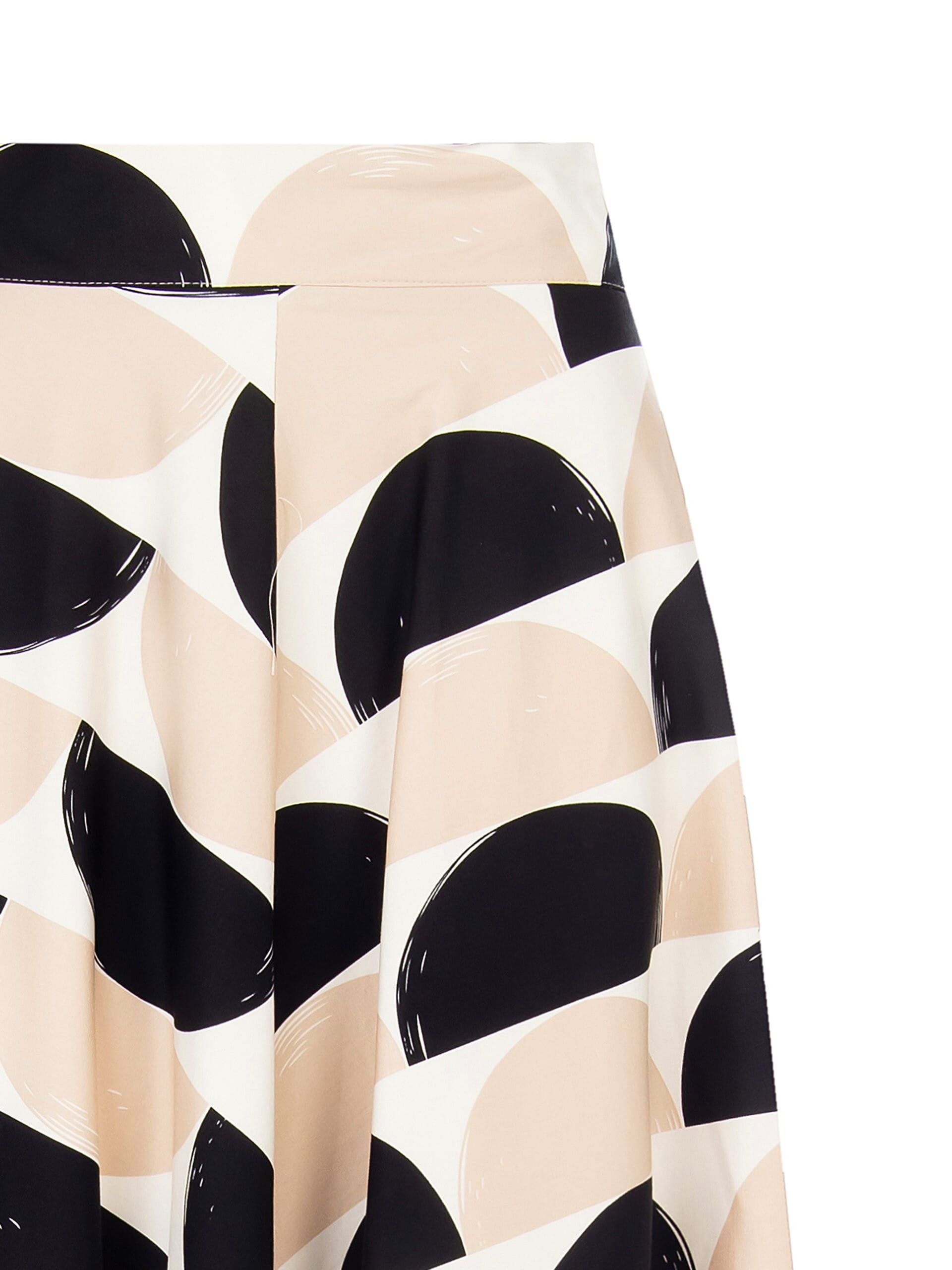 Long Cotton Mix Maxi Polka Dot Maxi Skirt With Pockets Rinascimento