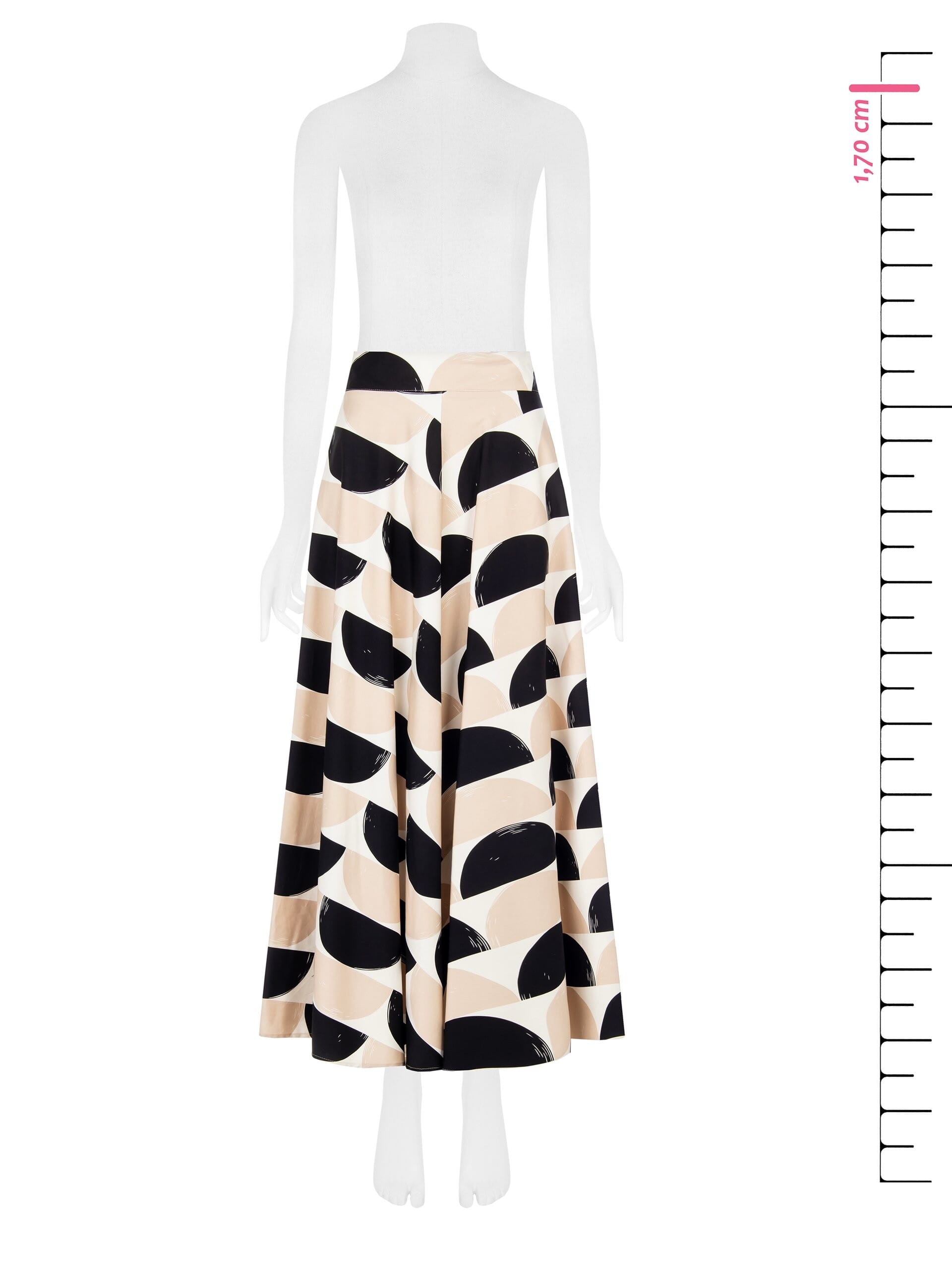 Long Cotton Mix Maxi Polka Dot Maxi Skirt With Pockets Rinascimento