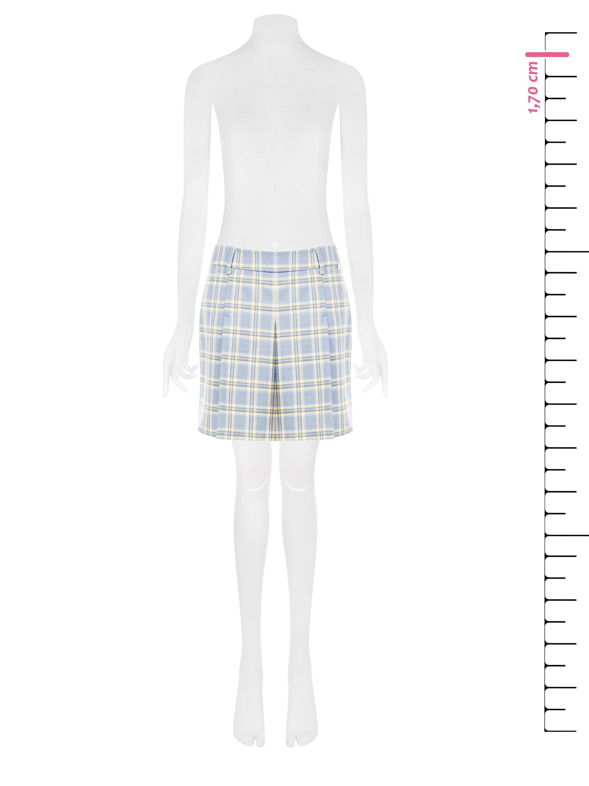 Pleated Polyviscose Plaid Skirt Rinascimento