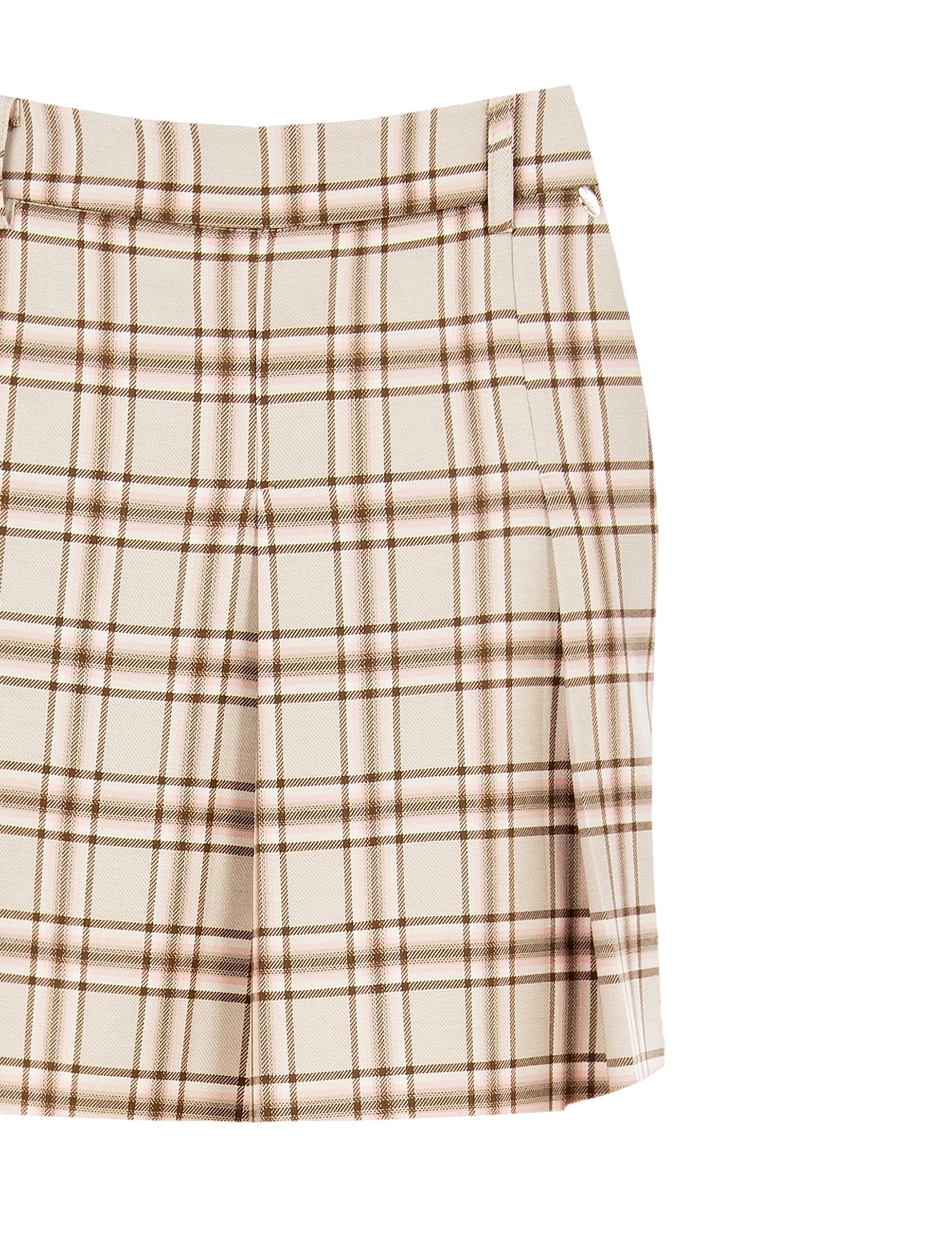Pleated Polyviscose Plaid Skirt Rinascimento