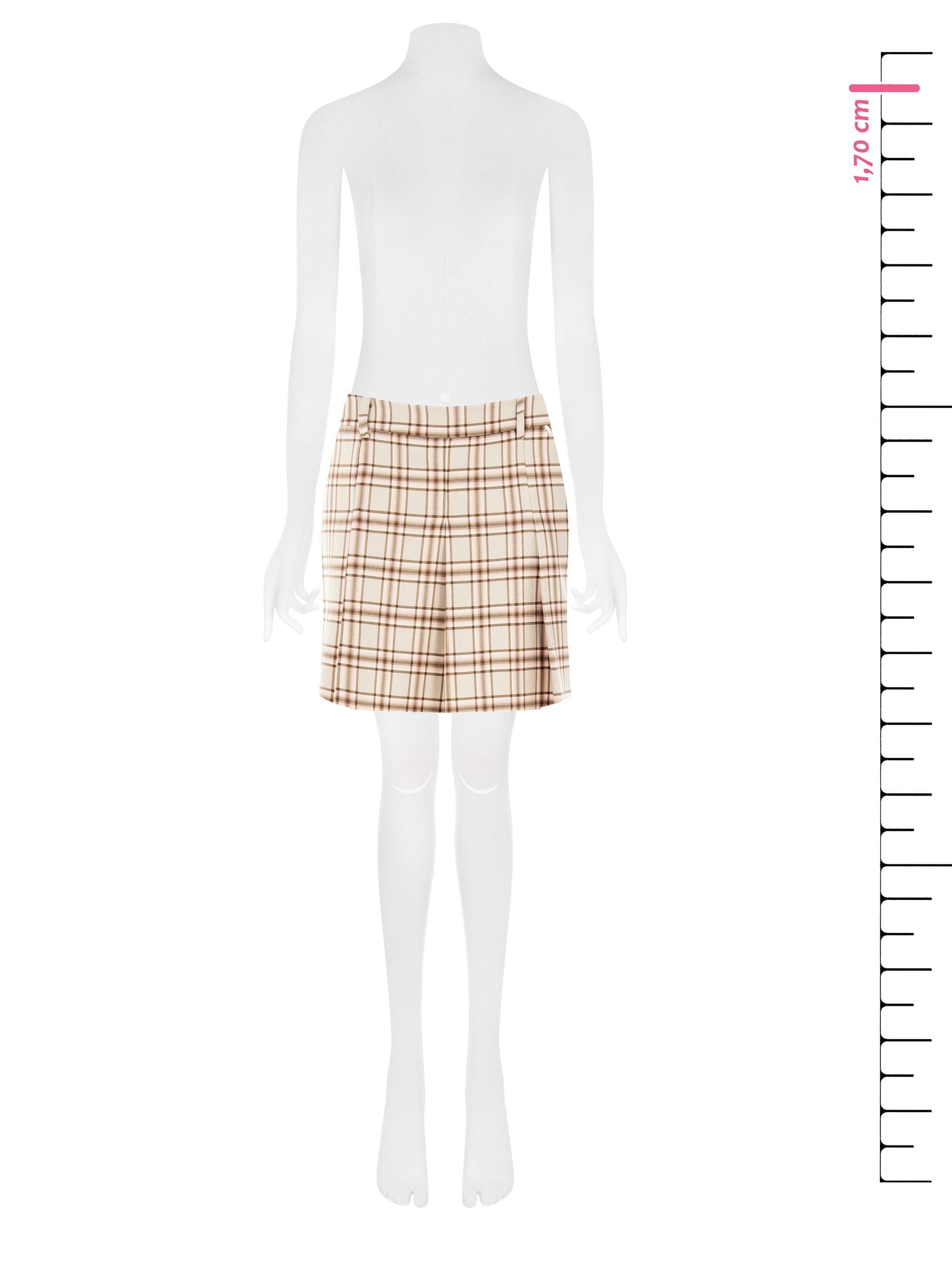 Pleated Polyviscose Plaid Skirt Rinascimento