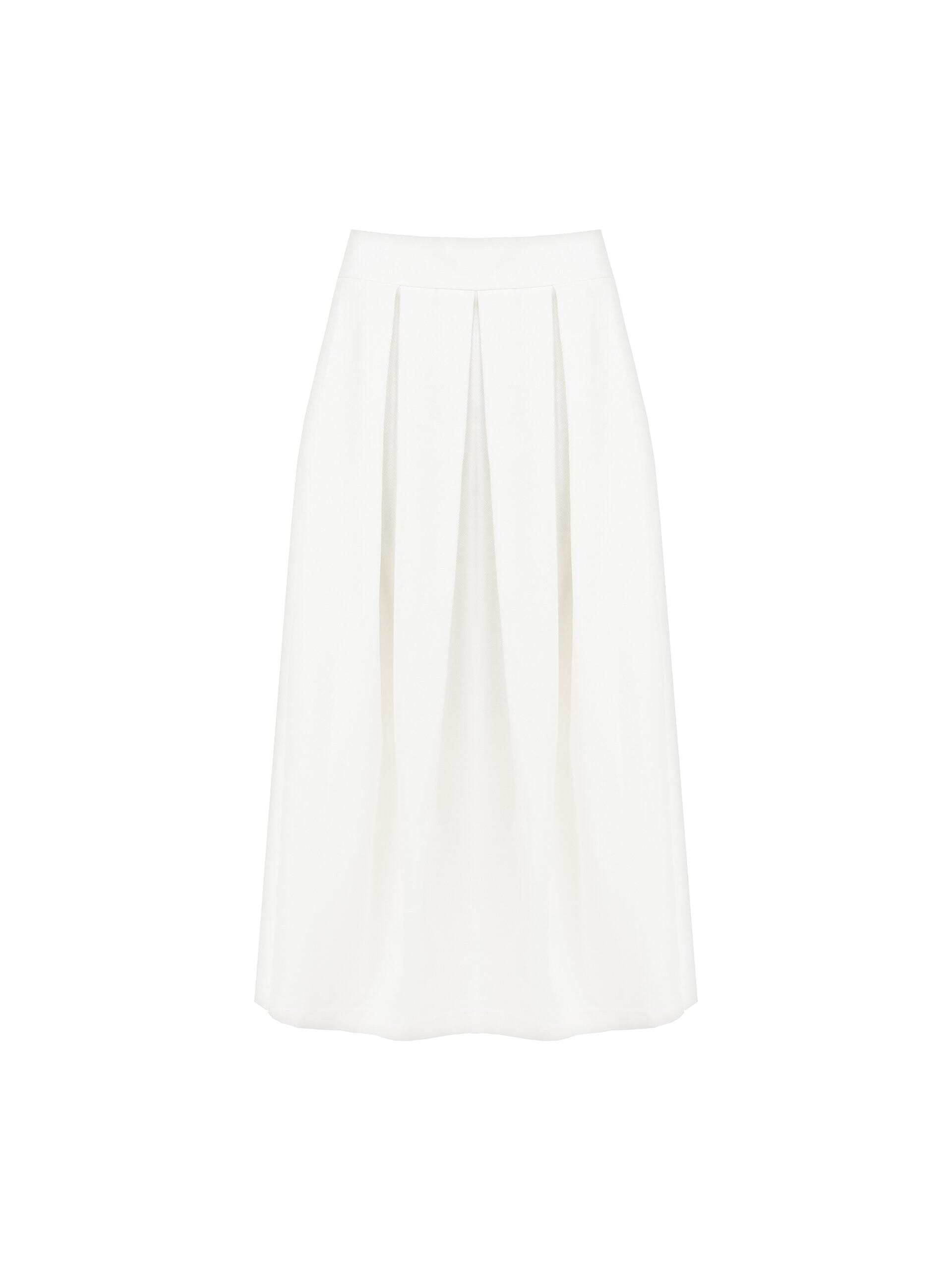 Pleated Denim Midi Skirt Rinascimento