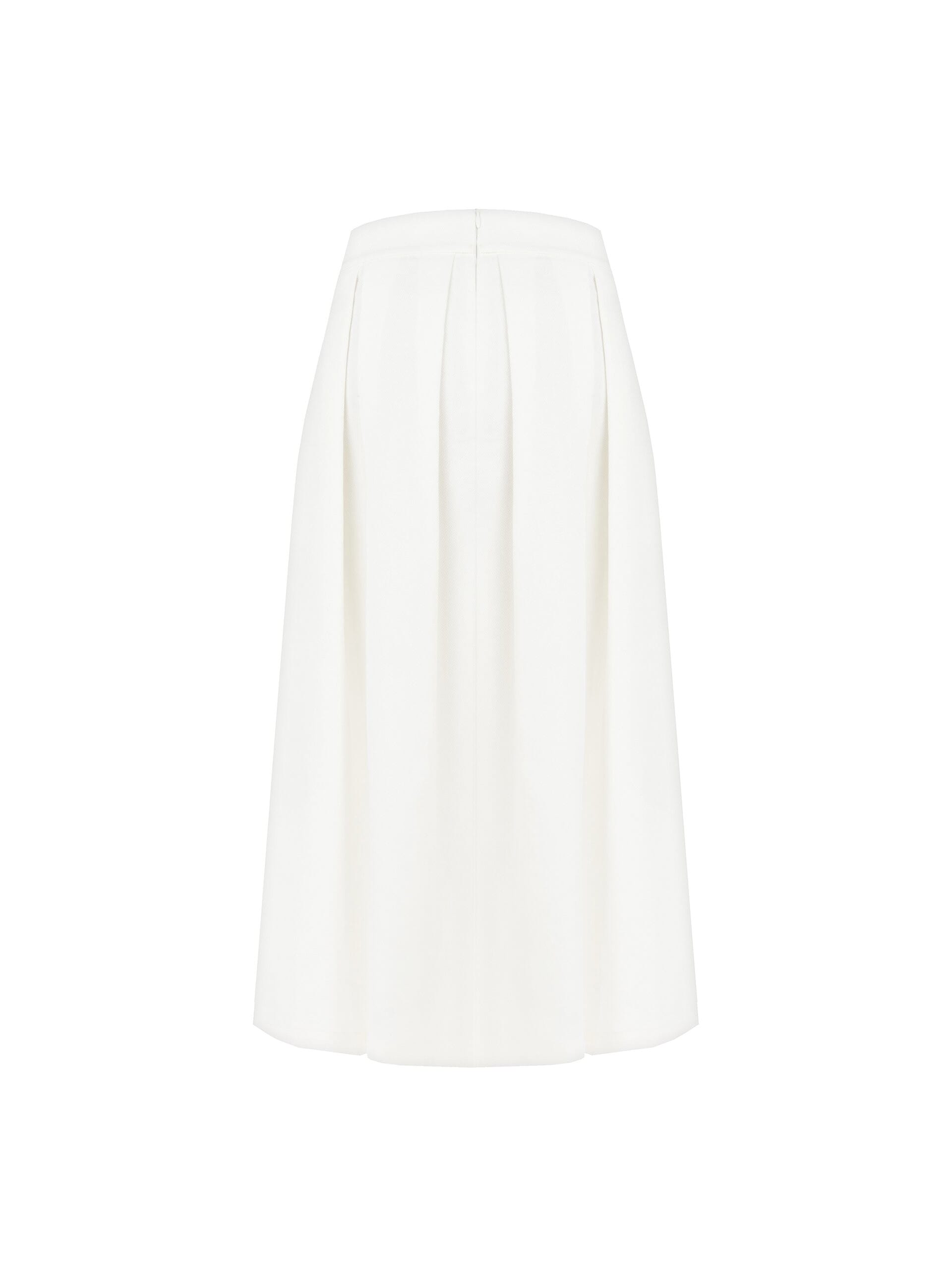 Pleated Denim Midi Skirt Rinascimento