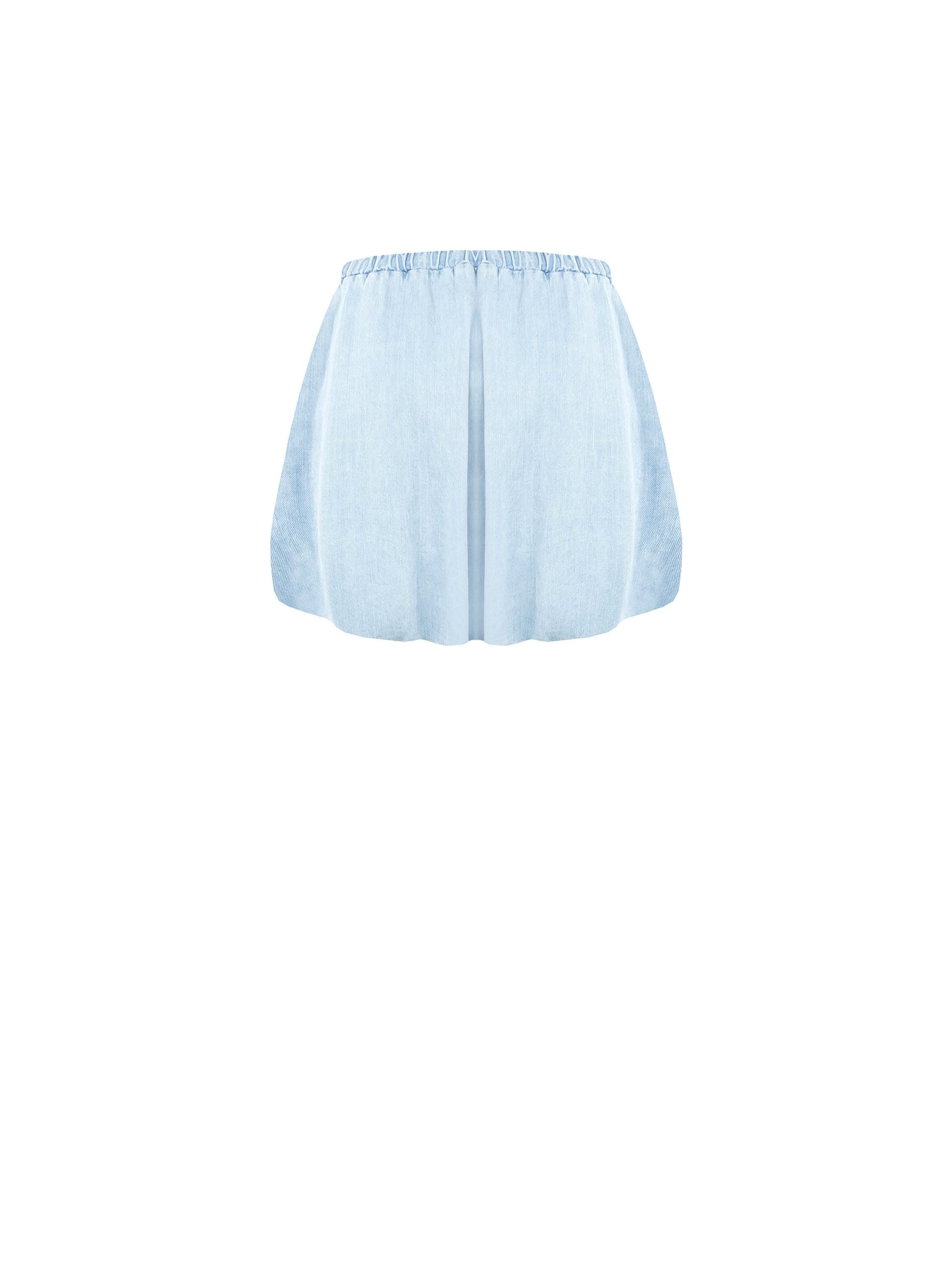 Denim Balloon Miniskirt With Pockets Rinascimento