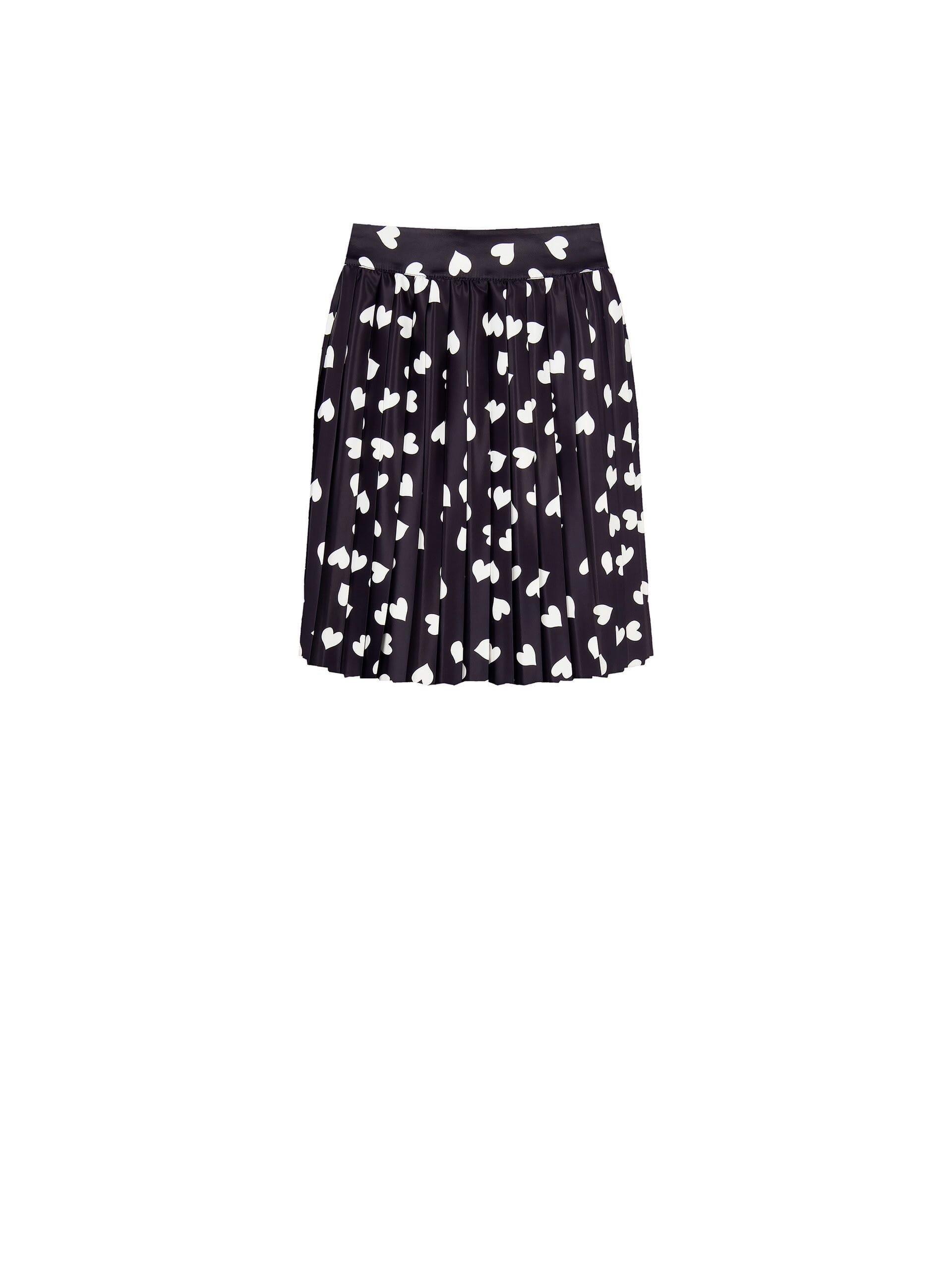 Rinascimento Hearts Satin Pleated Miniskirt