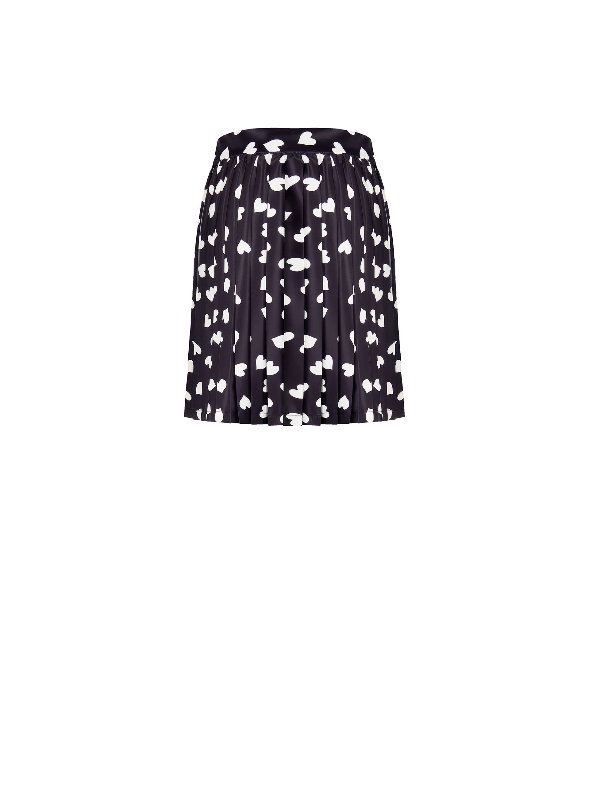 Rinascimento Hearts Satin Pleated Miniskirt