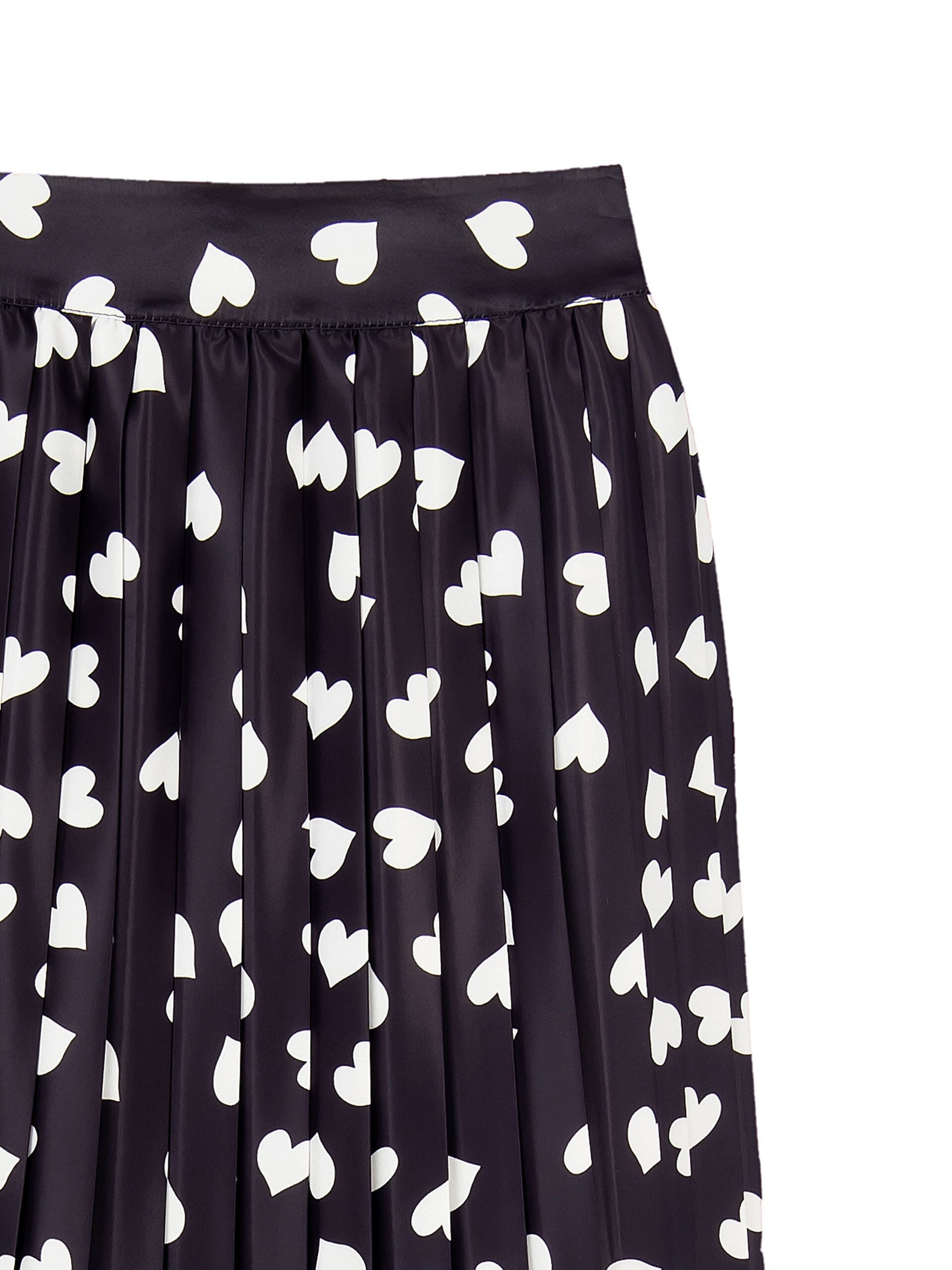 Rinascimento Hearts Satin Pleated Miniskirt