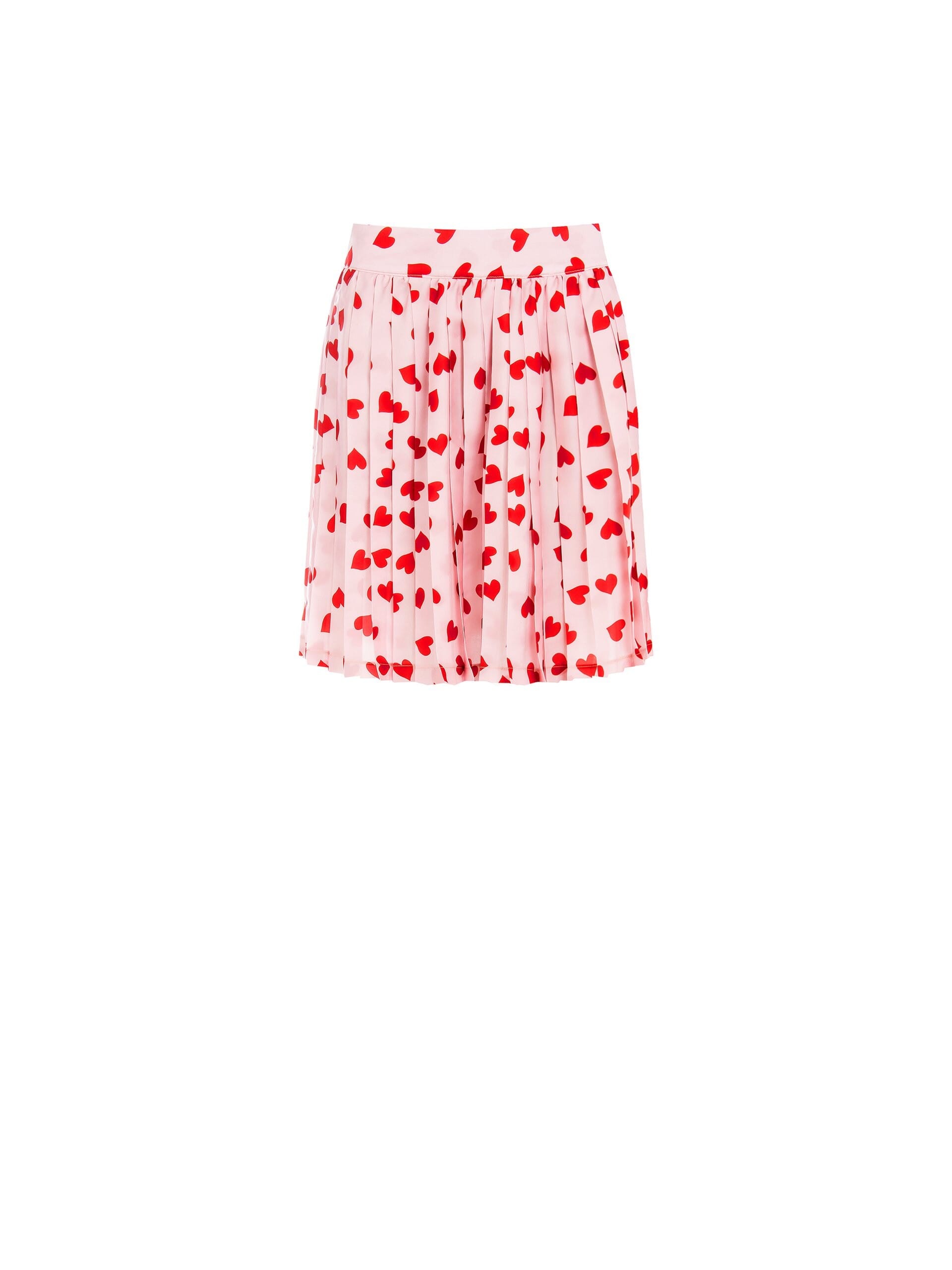 Rinascimento Hearts Satin Pleated Miniskirt