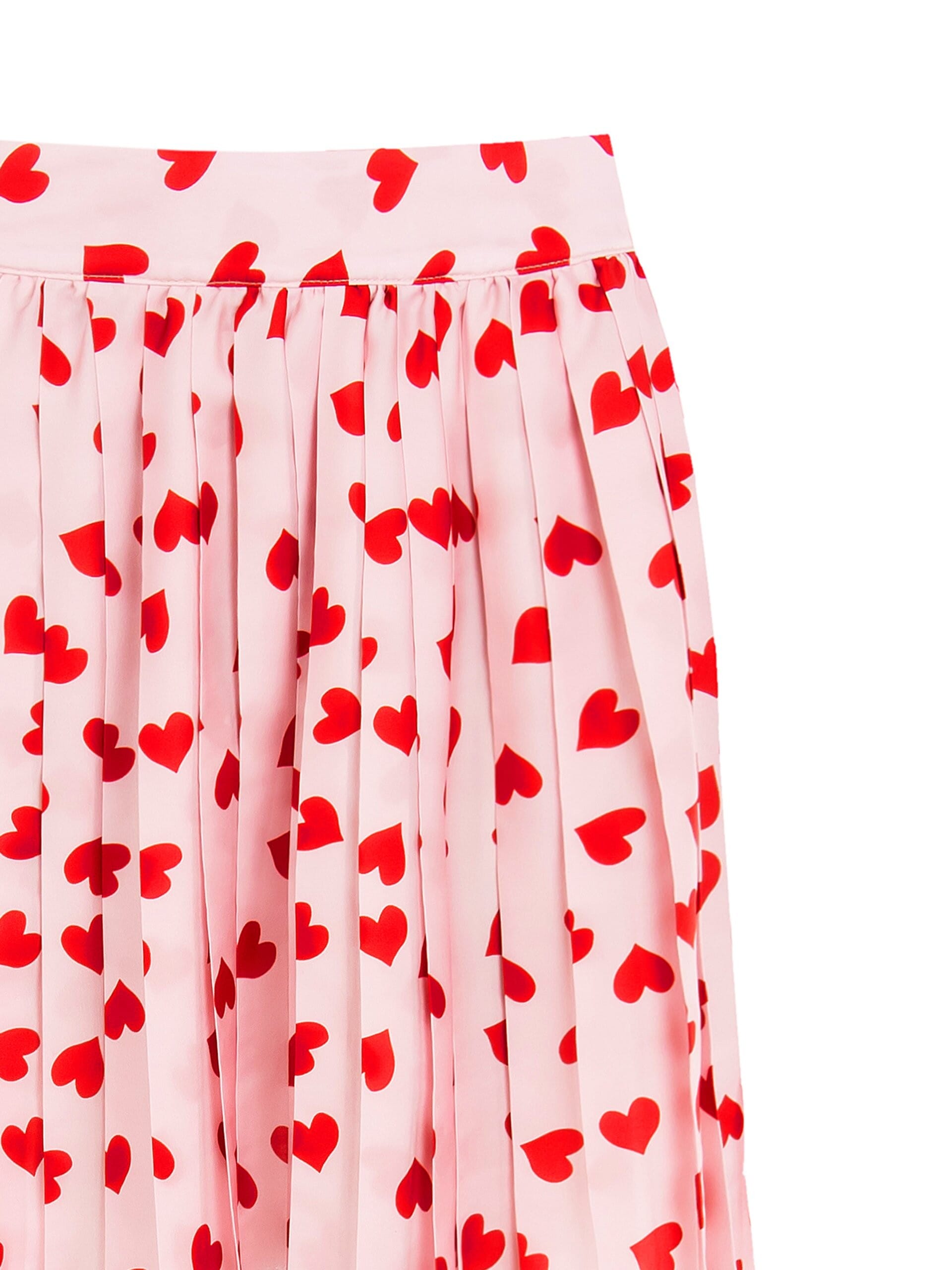 Rinascimento Hearts Satin Pleated Miniskirt