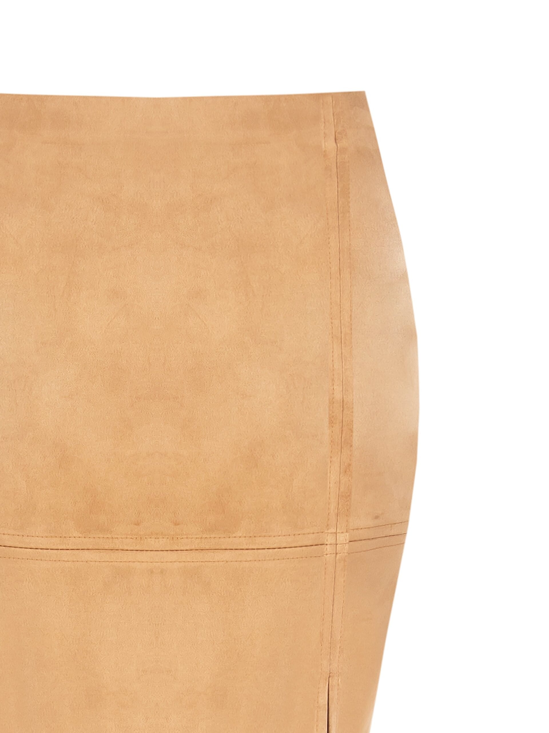 Suede Effect Leatherette Pencil Skirt With Rinascimento Slit