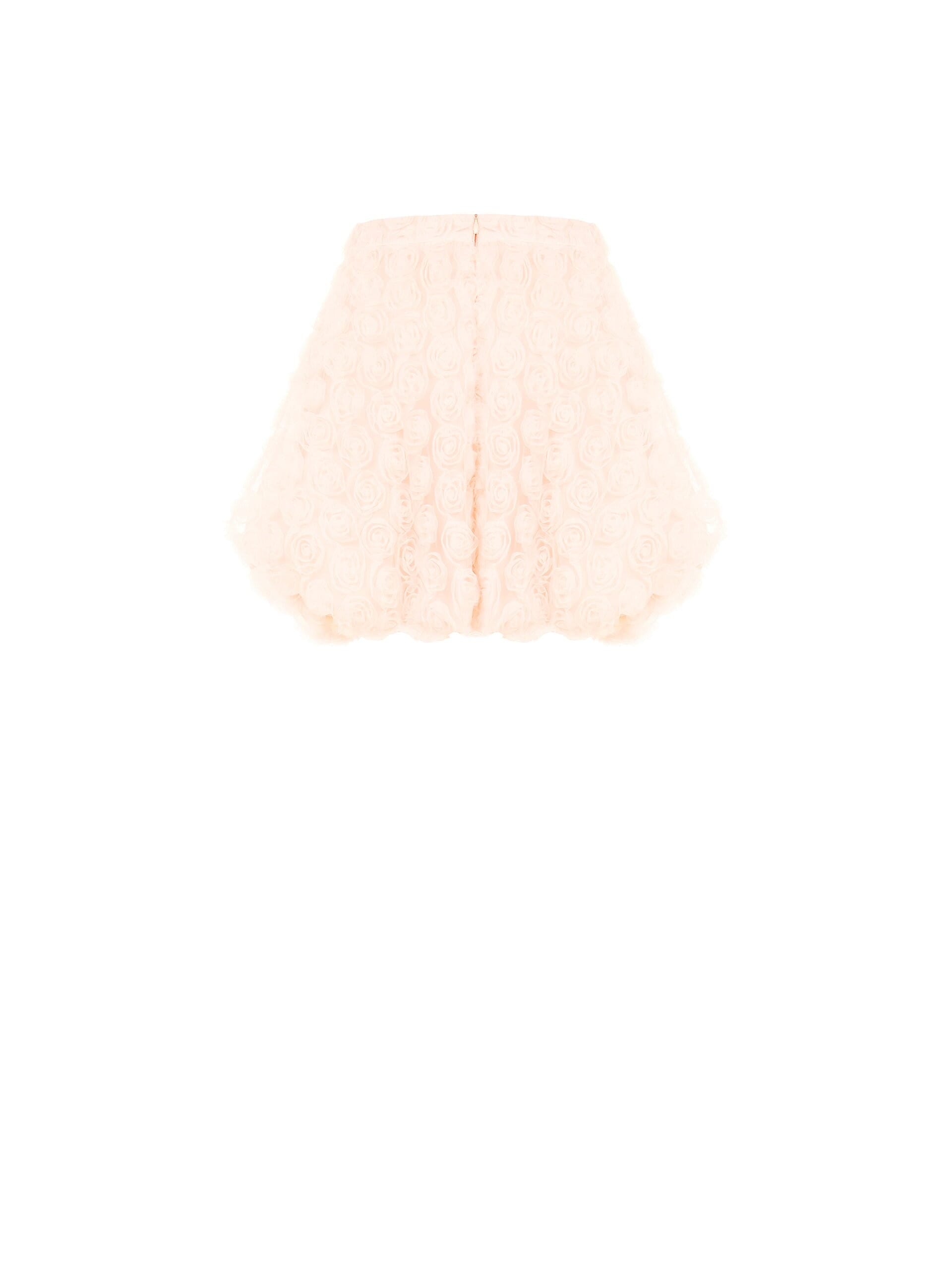 Balloon Skirt With Delicate Rose Tulle Three-Dimensional Effect Rinascimento