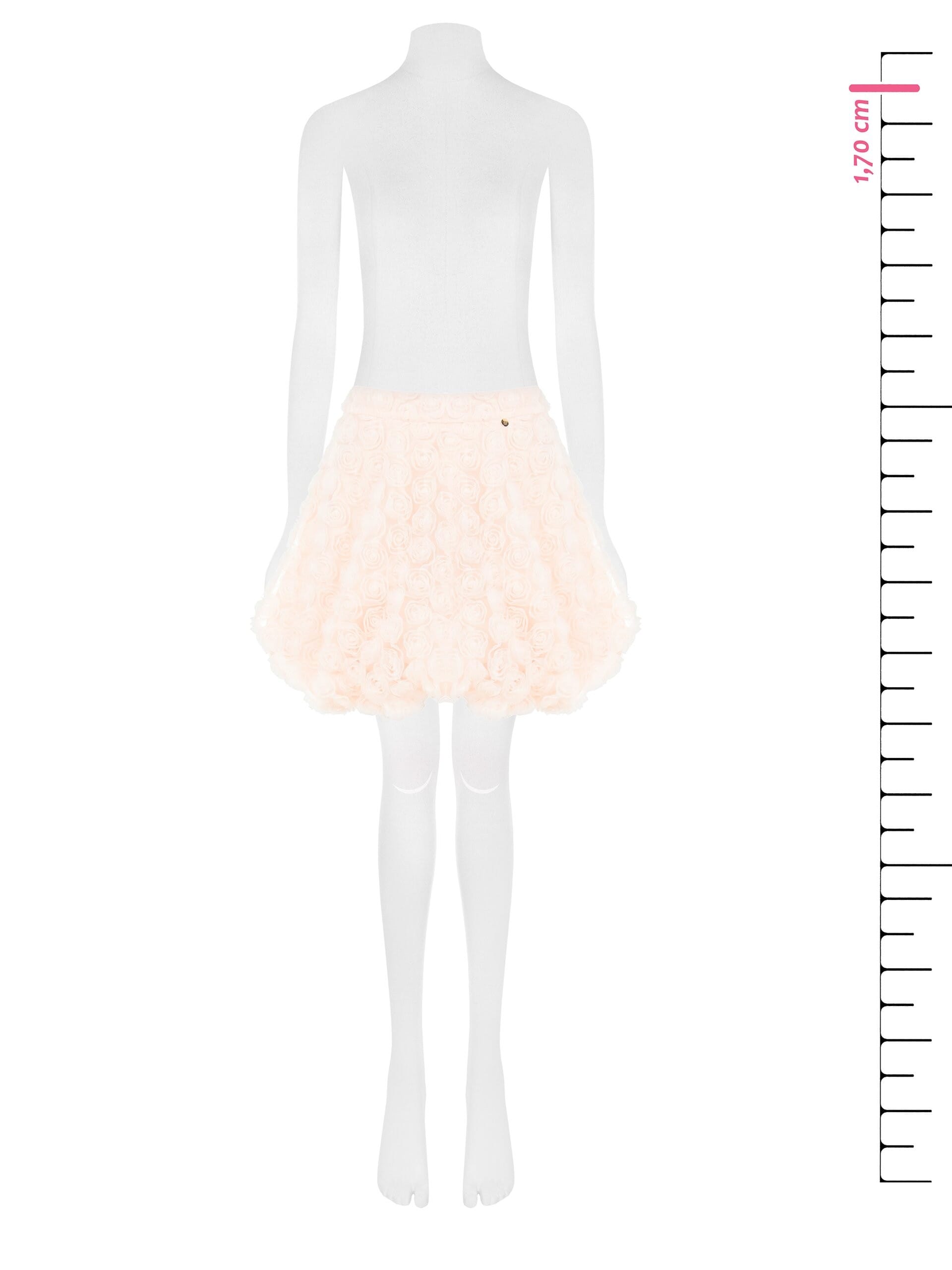 Balloon Skirt With Delicate Rose Tulle Three-Dimensional Effect Rinascimento