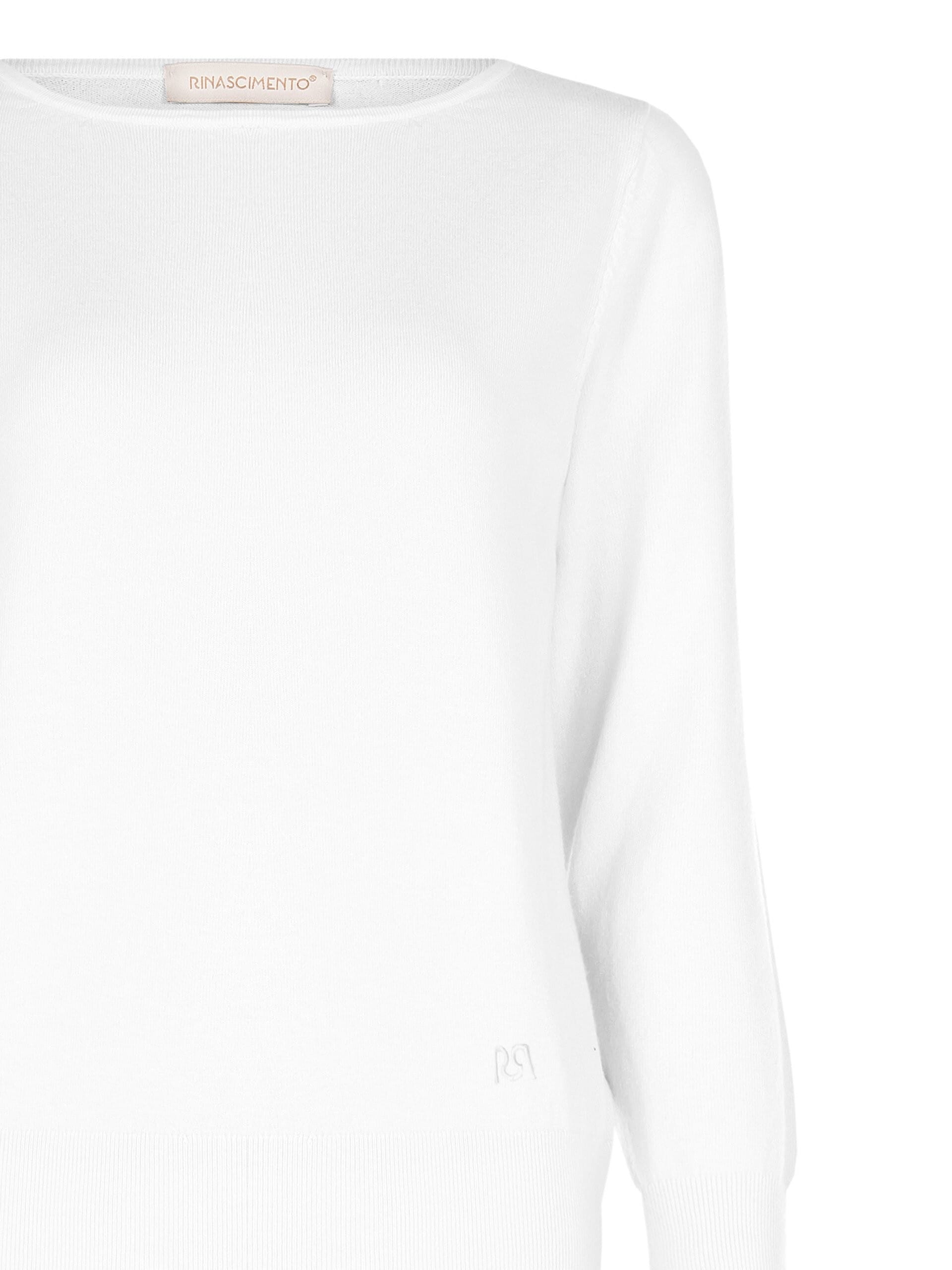 Barchetta Neck Sweater With Embroidered Logo Rinascimento