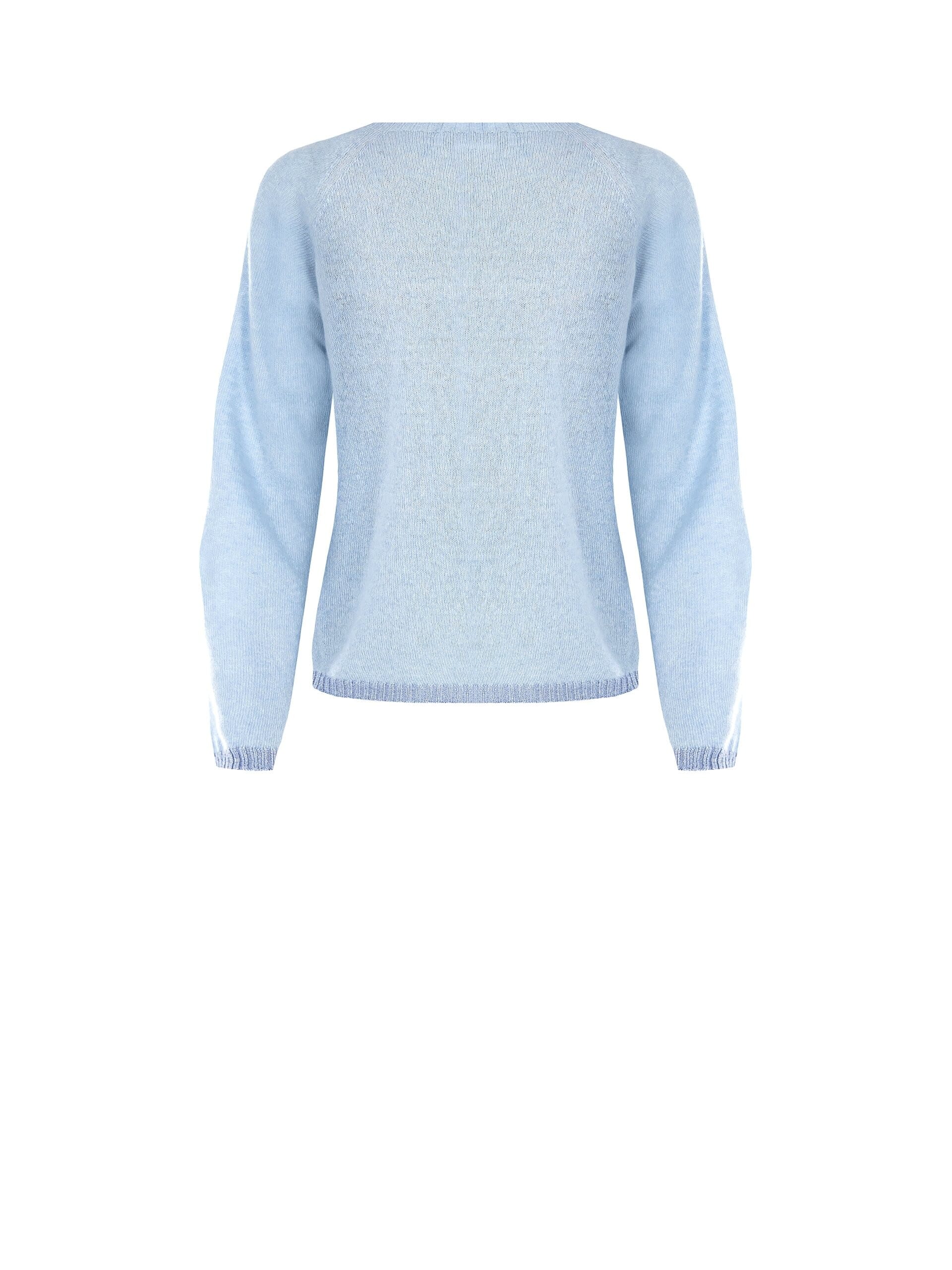 Pull à col ras du cou avec ourlets en Lurex et plaque logo Rinascimento