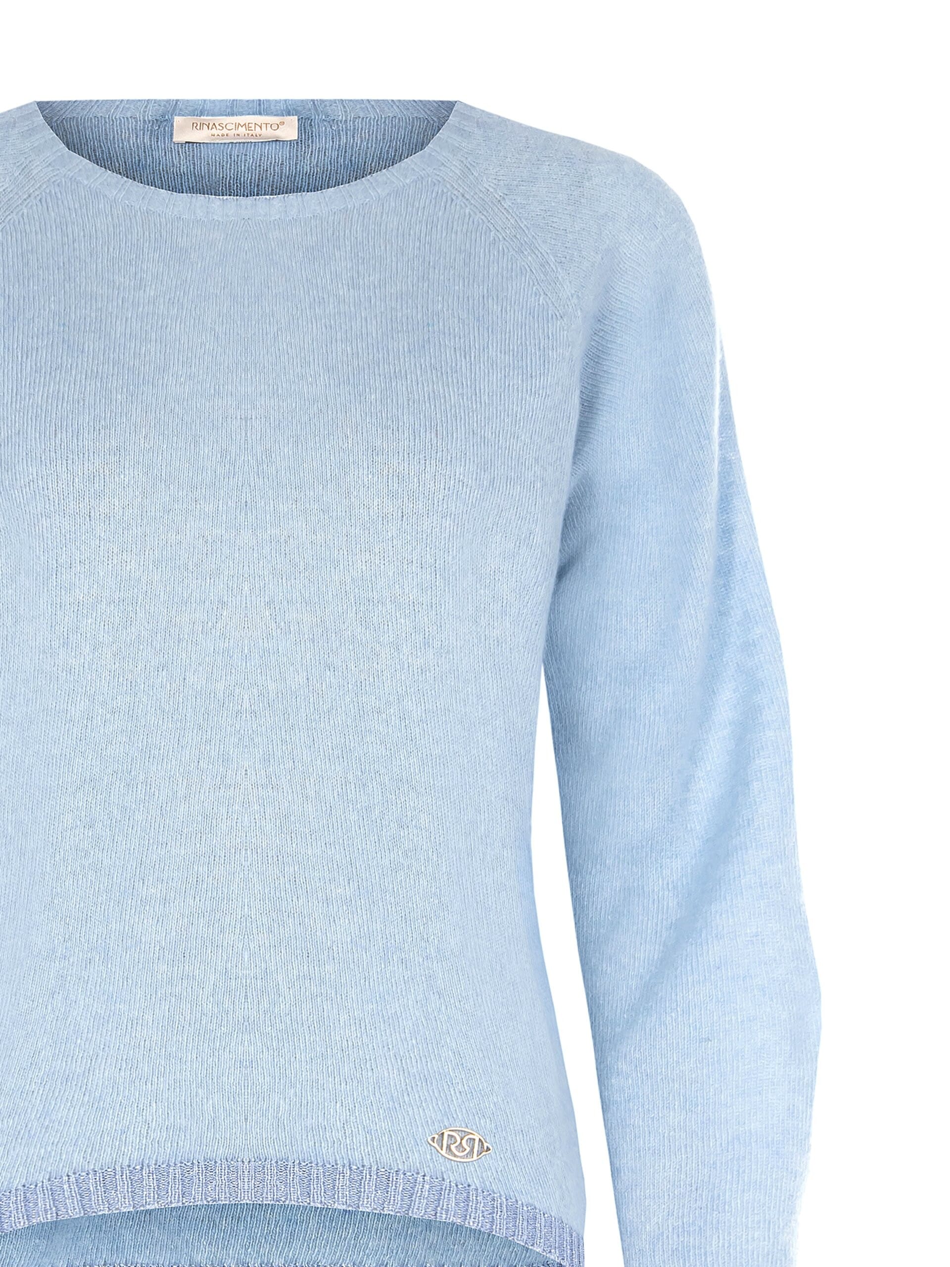 Pull à col ras du cou avec ourlets en Lurex et plaque logo Rinascimento