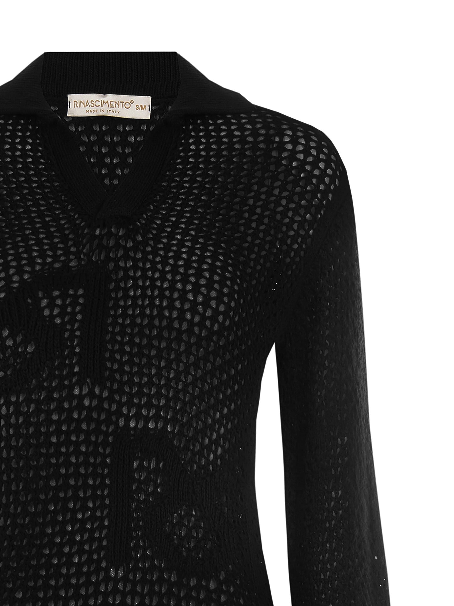 Rinascimento Cotton Openwork Polo Shirt