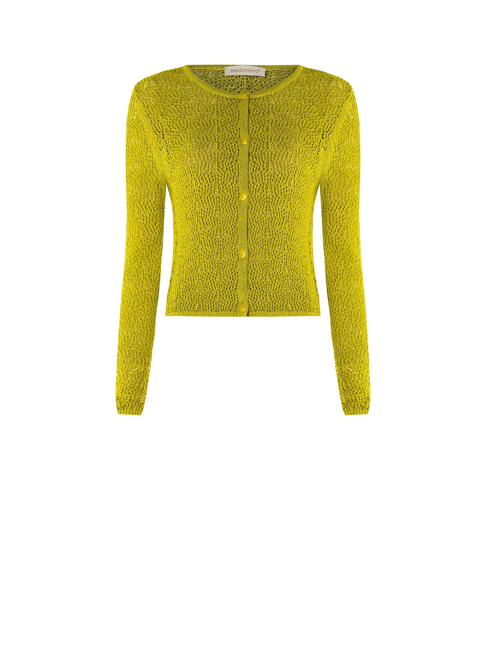 Perforated Mixed Viscose Cardigan With A String Of Lurex Rinascimento