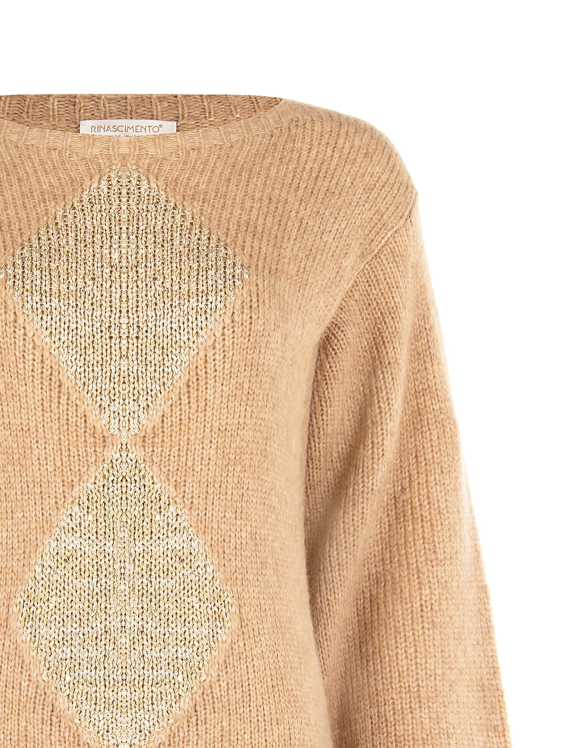 Jumper With Maxi Lurex Rhinestones Rinascimento