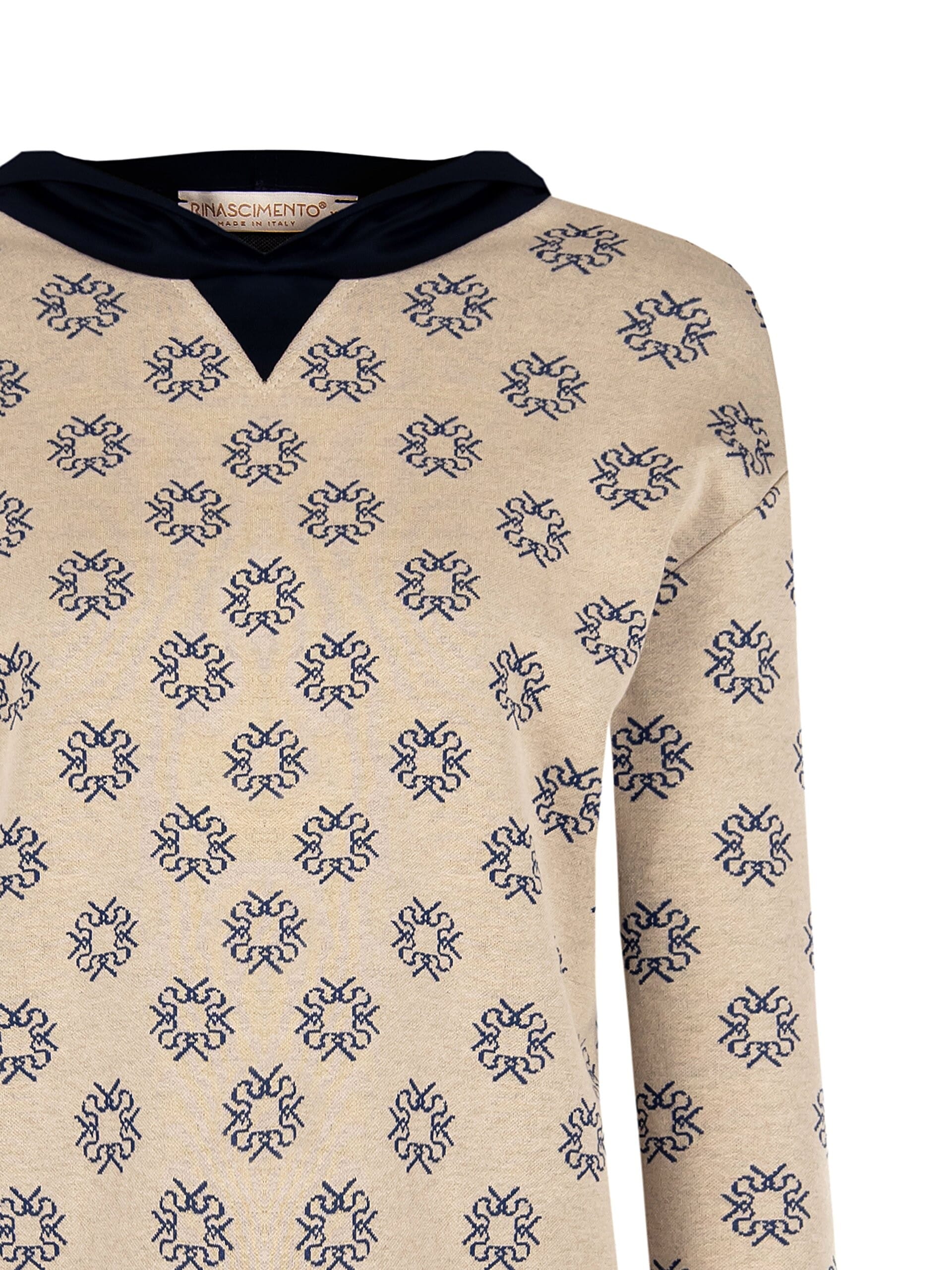 Felpa Con Cappuccio E Pattern Logo Rr Rinascimento