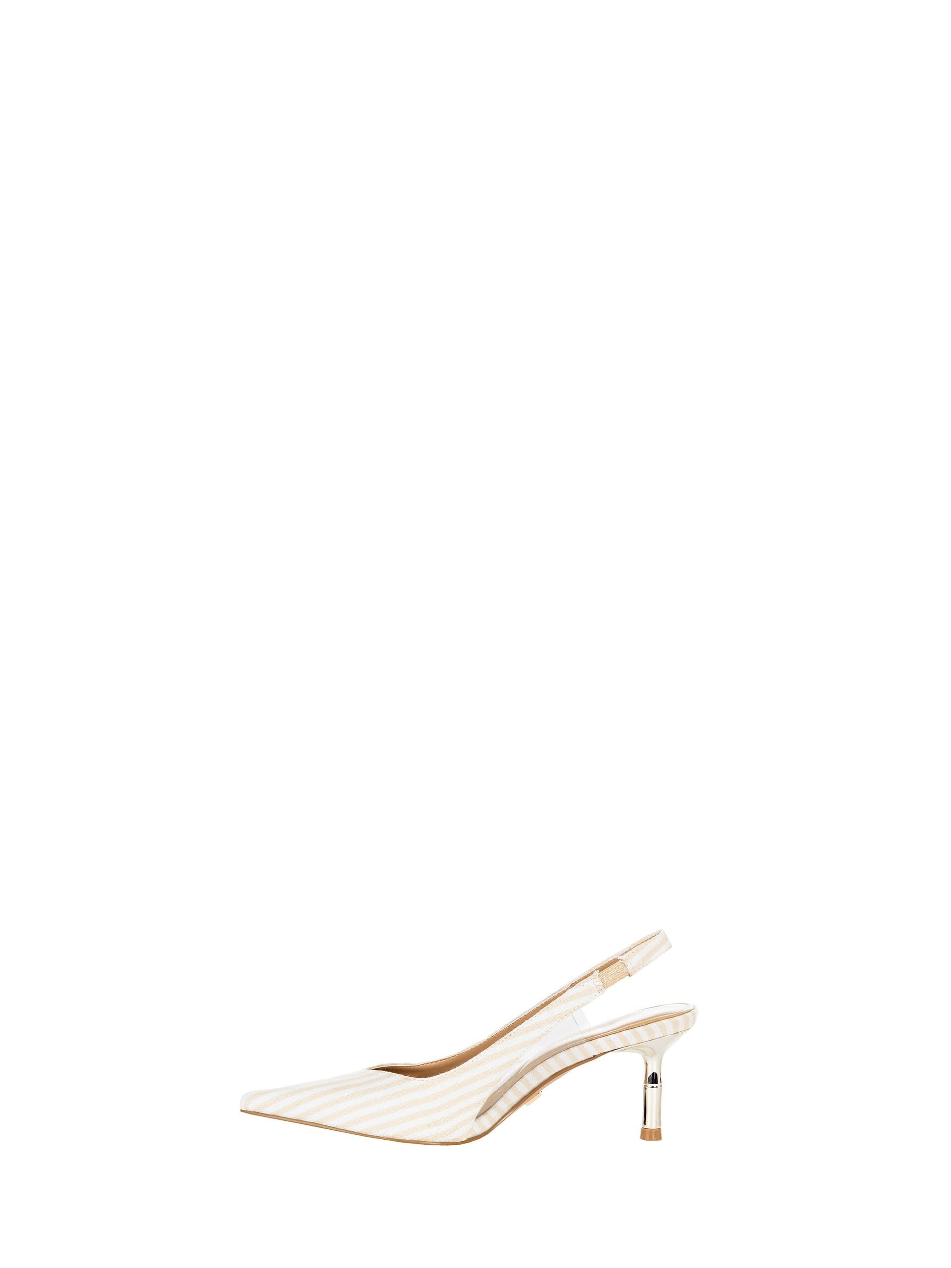 Décolleté avec talon moyen rayé marine et détail transparent Rinascimento