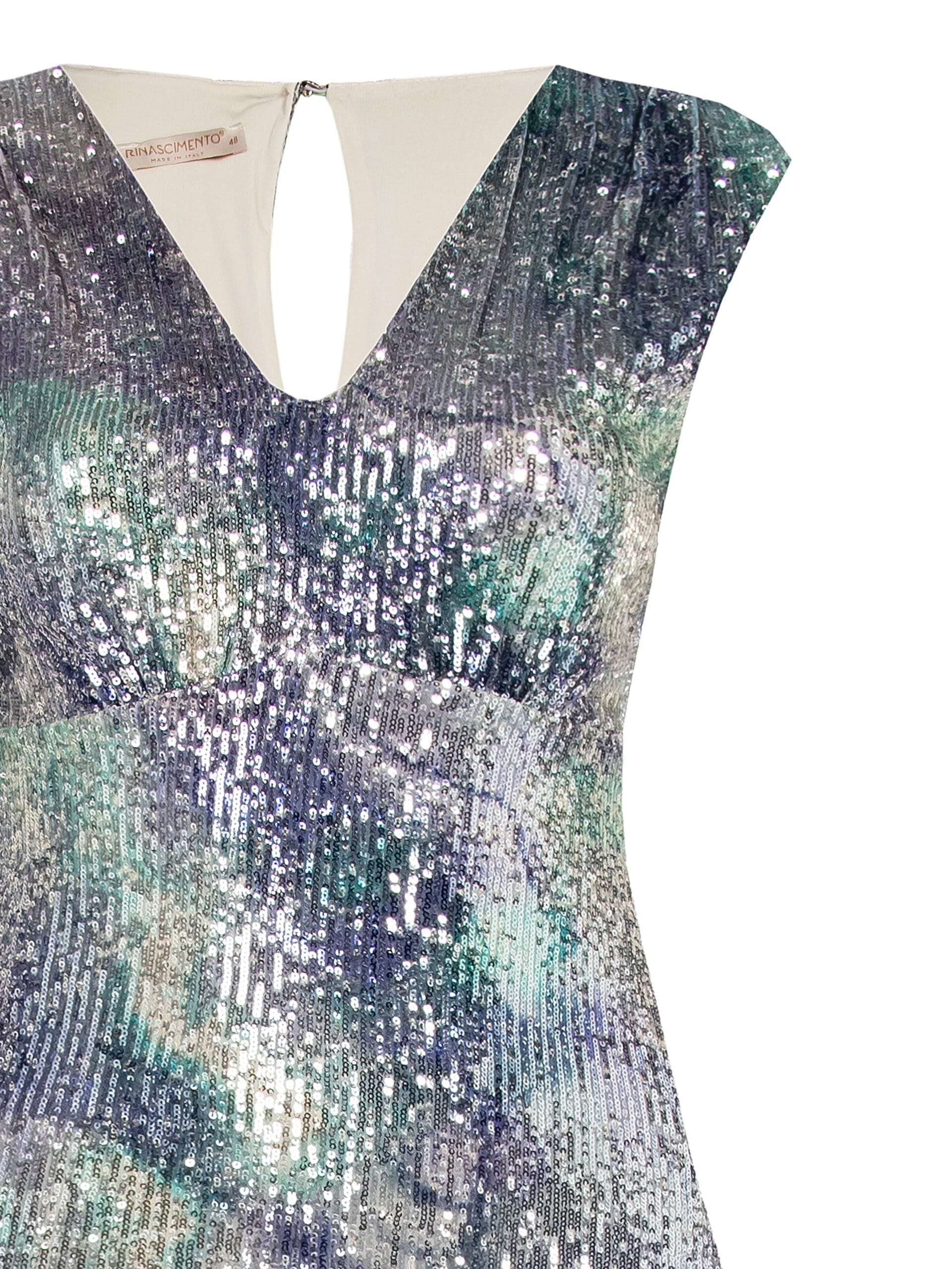 Abito Curvy A Tubino Scollato Dietro Ricoperto Di Paillettes Stampate Rinascimento Curvy
