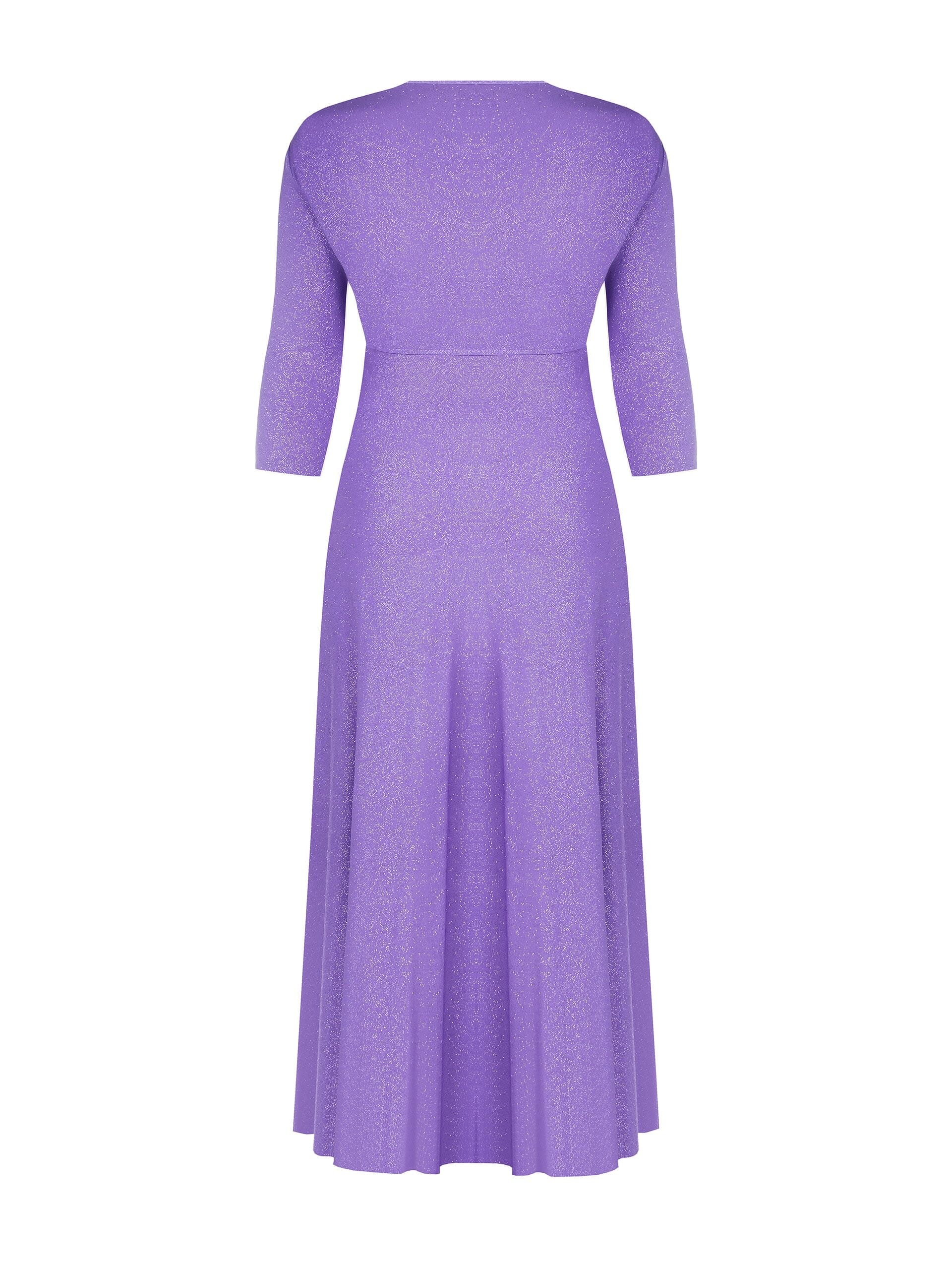 Abito Lungo Scivolato In Maglina Glitter Con Scollo A V Incrociato Rinascimento Curvy