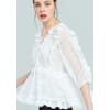 Blouse With Ruffles And Self-Tie Closure Fracomina