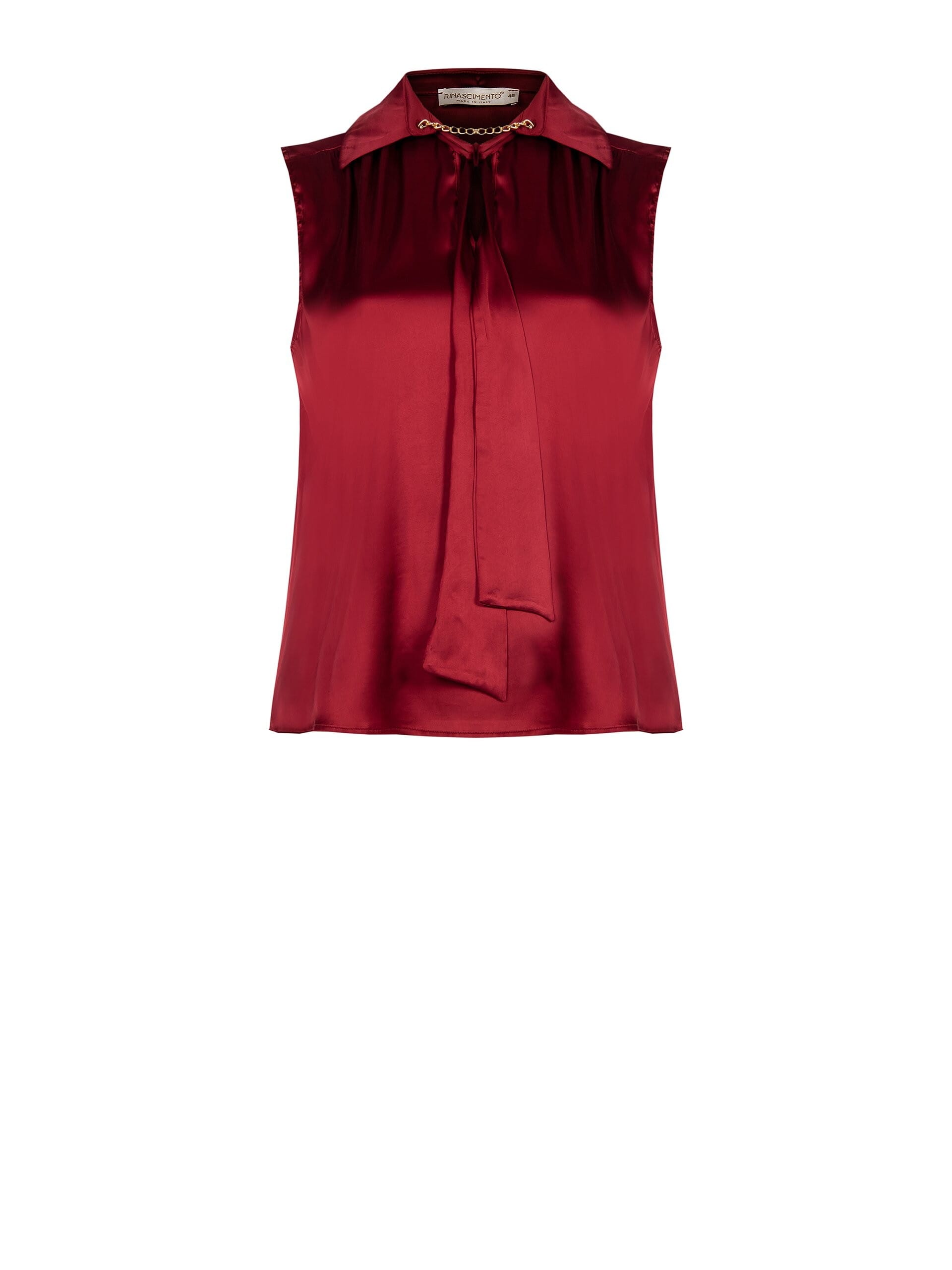 Chemisier fluide en satin Curvy avec cravate et chaîne à l'encolure Rinascimento Curvy