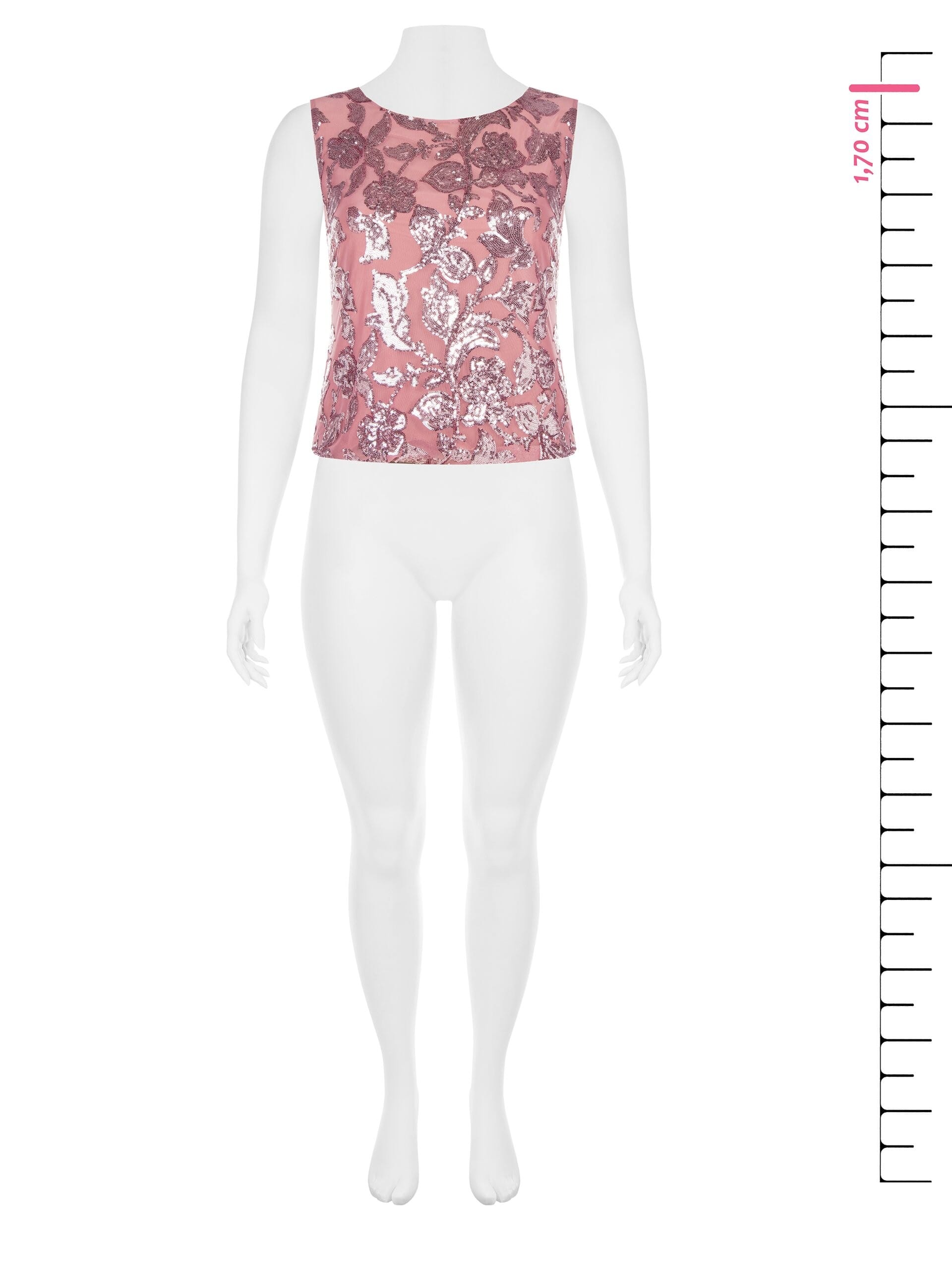 Soft Tulle Top With Sequin Embroidery Rinascimento Curvy