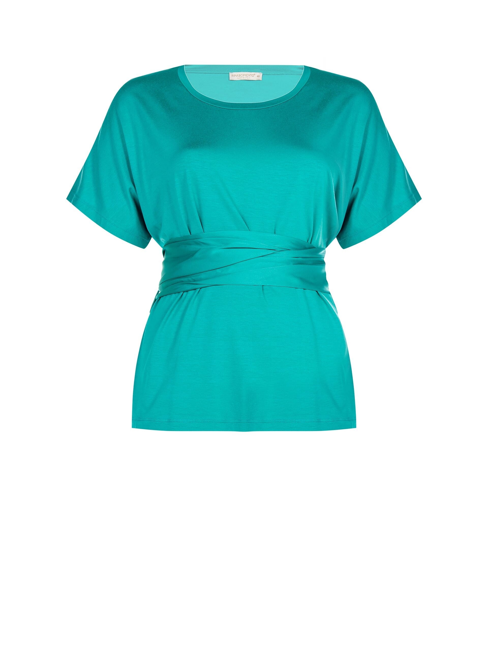 T-Shirt Curvy Over Con Lunga Cintura In Raso Effetto Corsetto Rinascimento Curvy