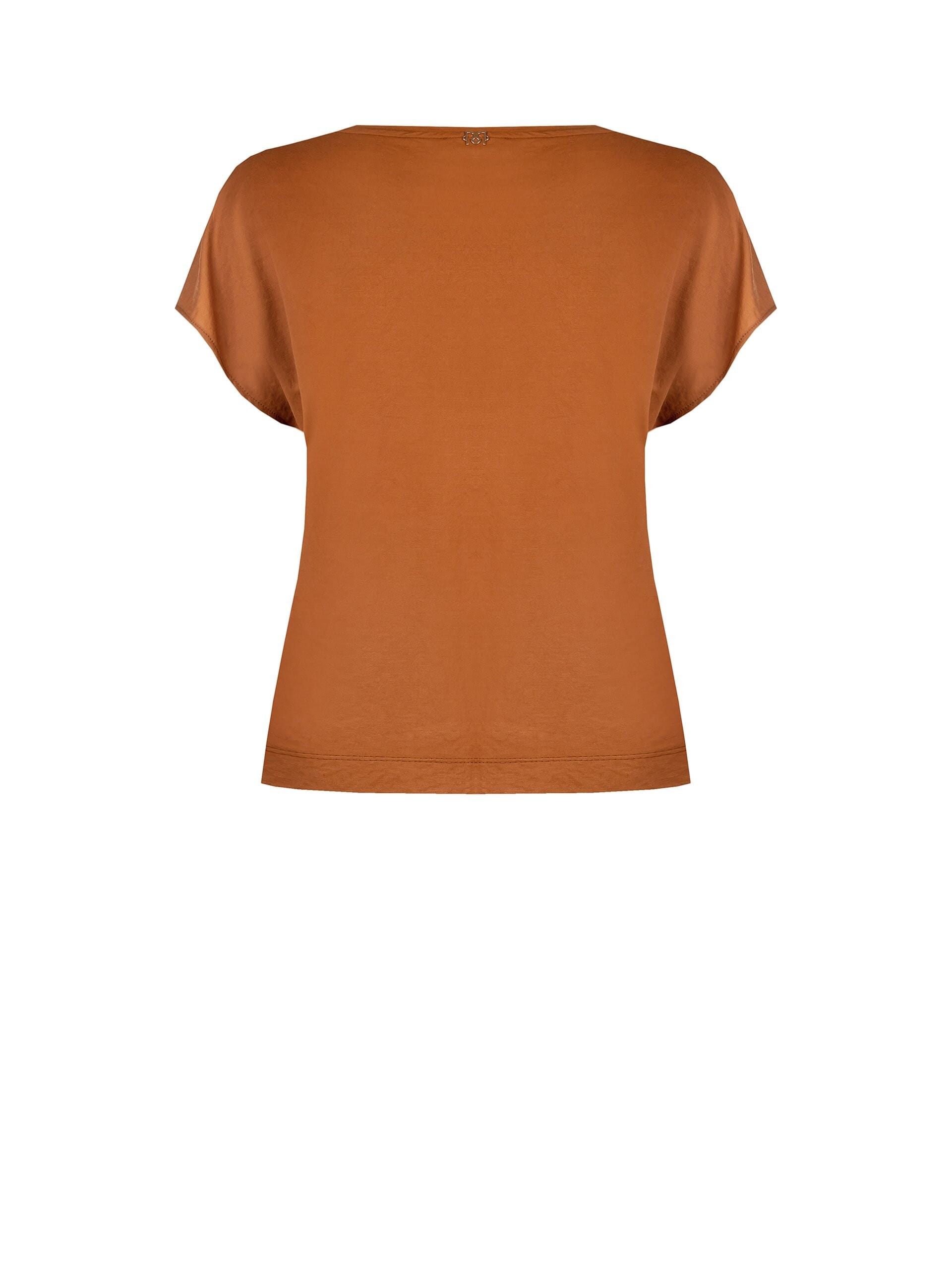 Rinascimento Curvy Slightly Wrinkled Effect Viscose Blend T-Shirt