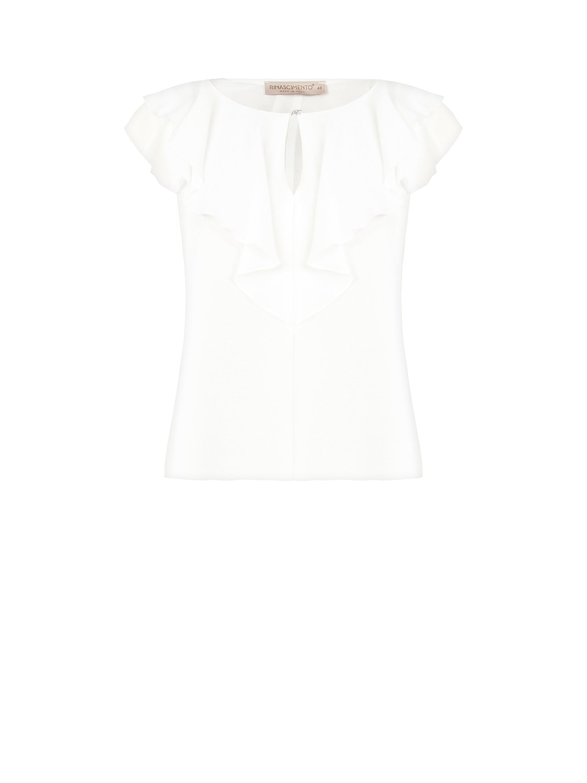 Blusa Sfiancata In Georgette Con Bottone Gioiello Rinascimento Curvy