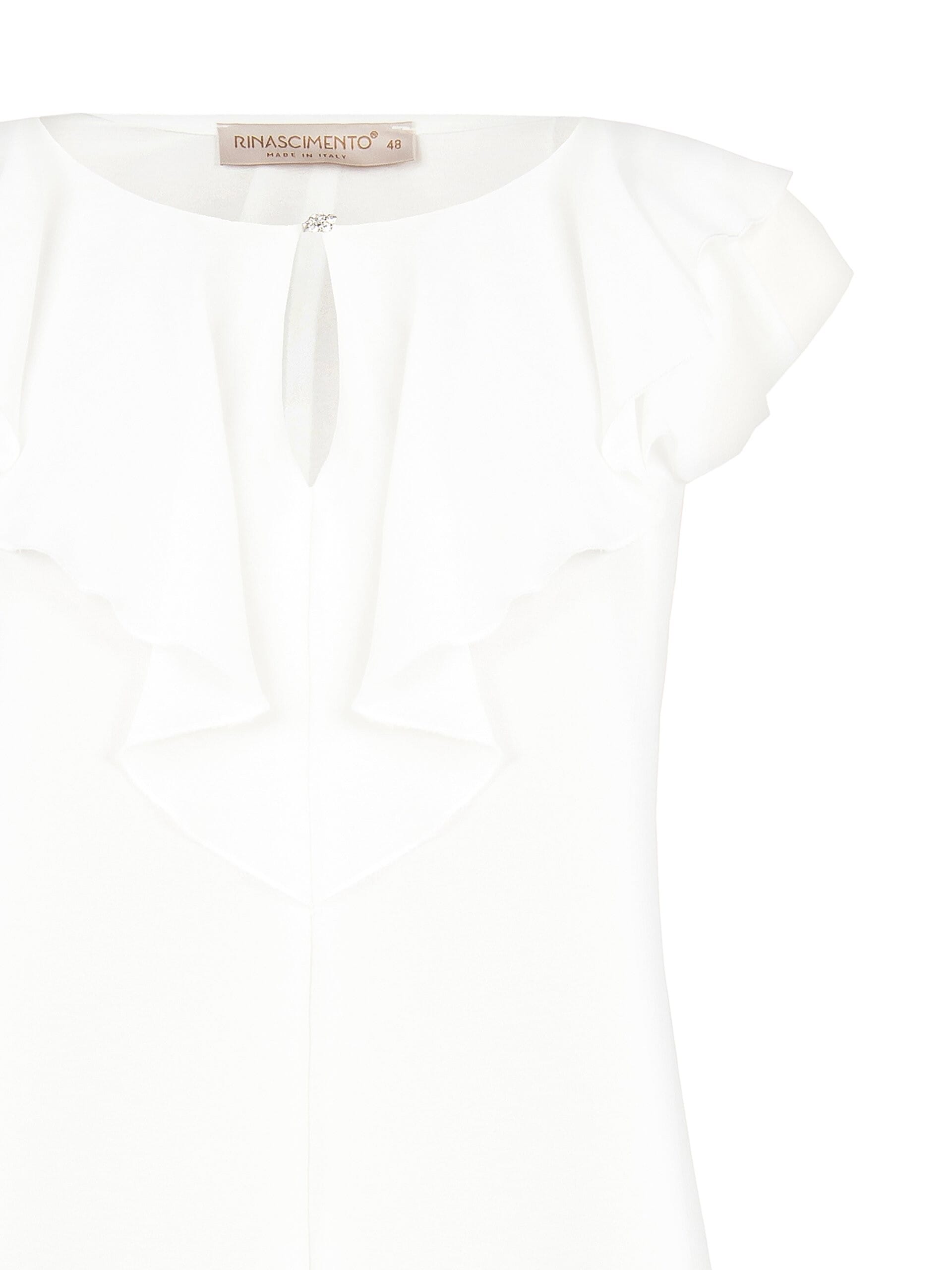 Blusa Sfiancata In Georgette Con Bottone Gioiello Rinascimento Curvy