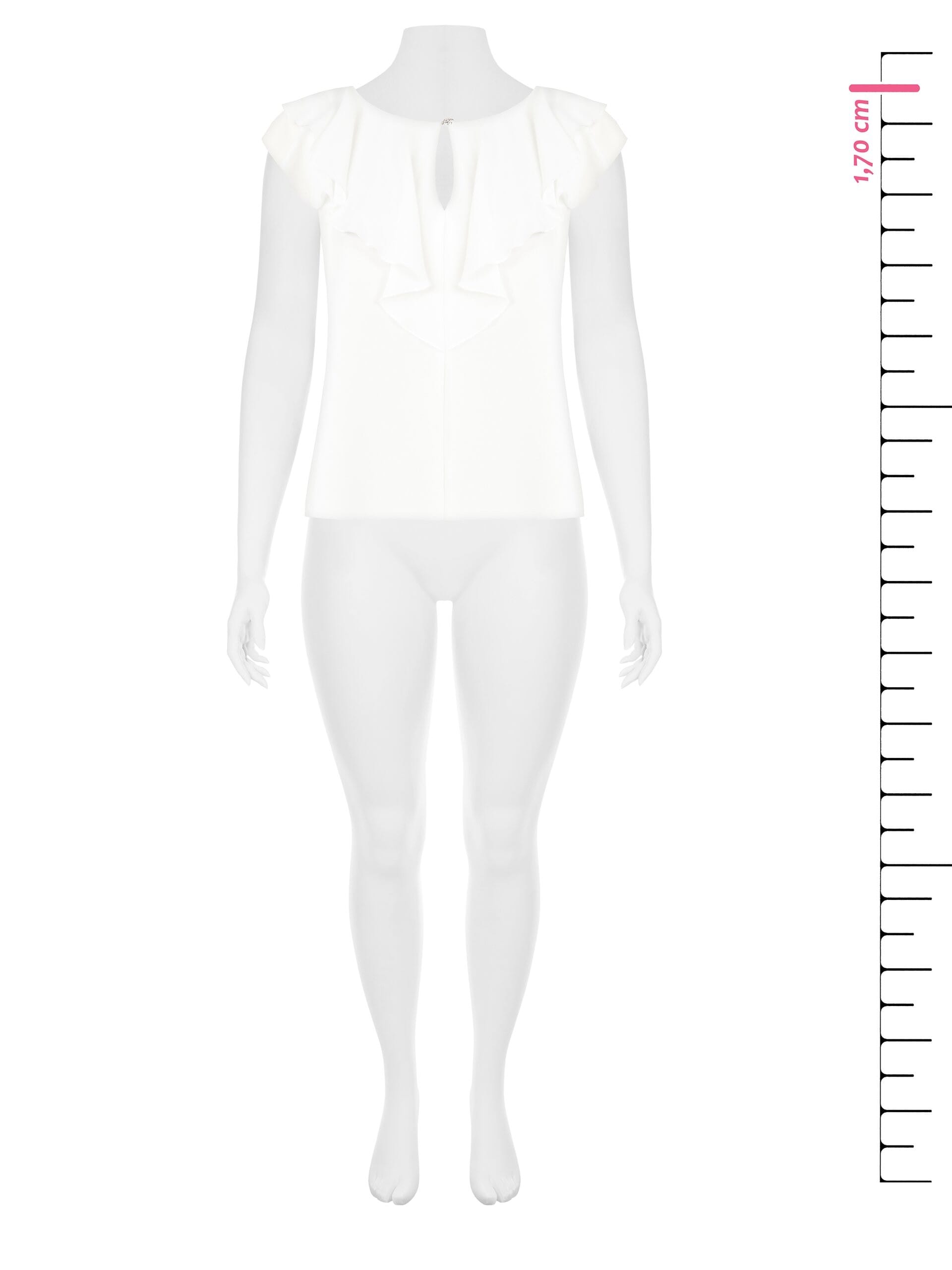 Blusa Sfiancata In Georgette Con Bottone Gioiello Rinascimento Curvy