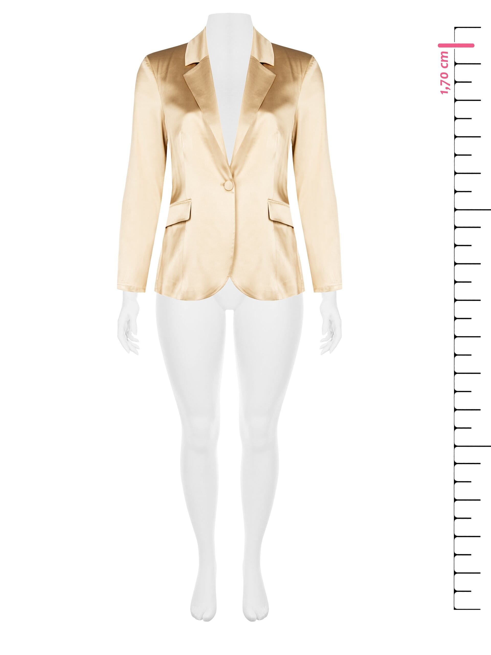 Giacca Blazer Sfiancata A 1 Bottone In Raso Rinascimento Curvy