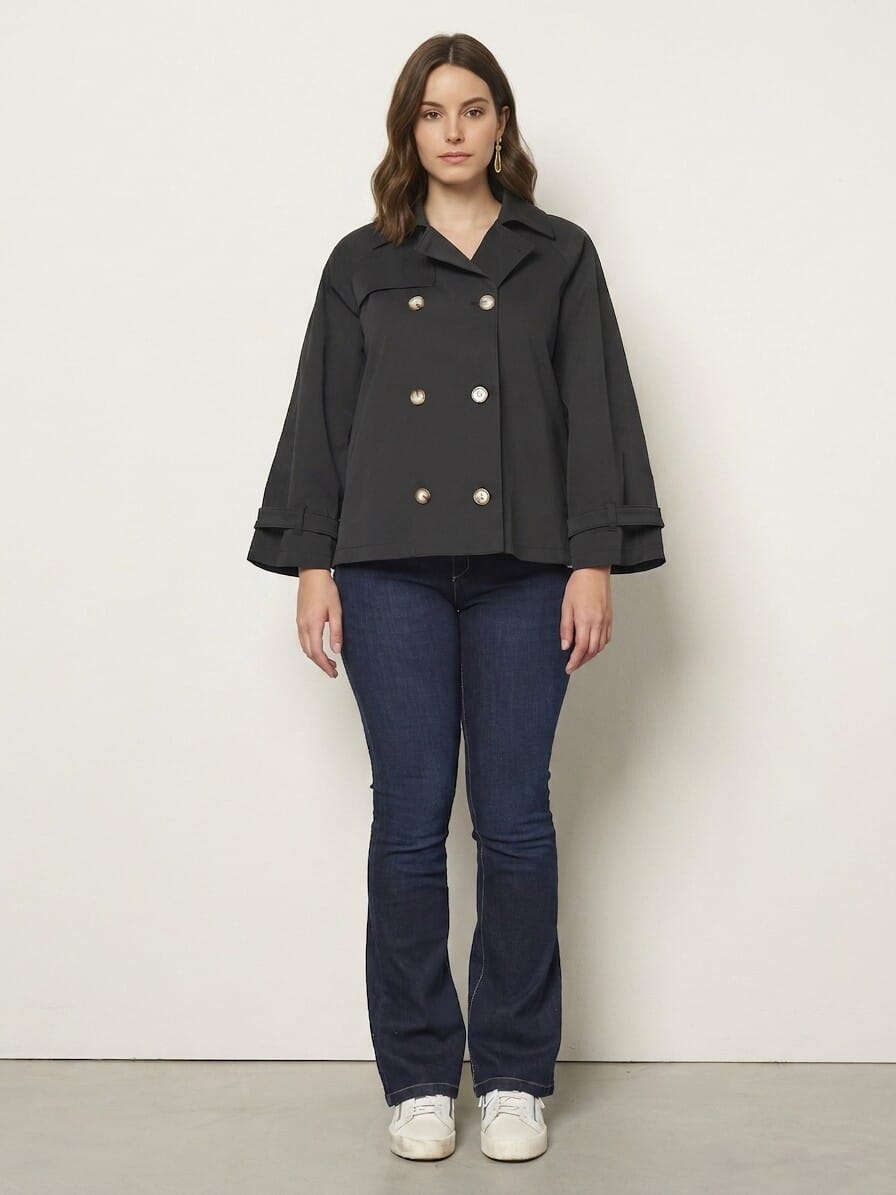 Trench-coat court Rinascimento Curvy