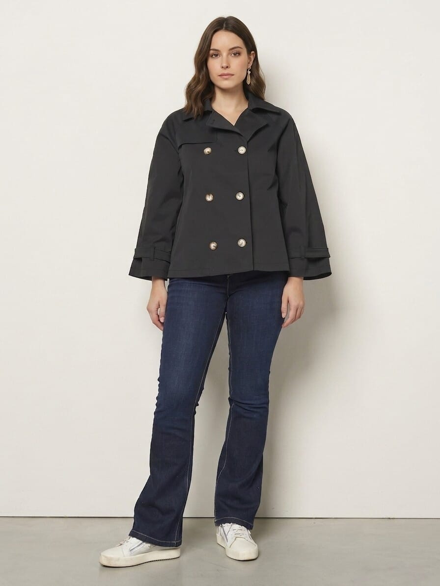 Trench-coat court Rinascimento Curvy